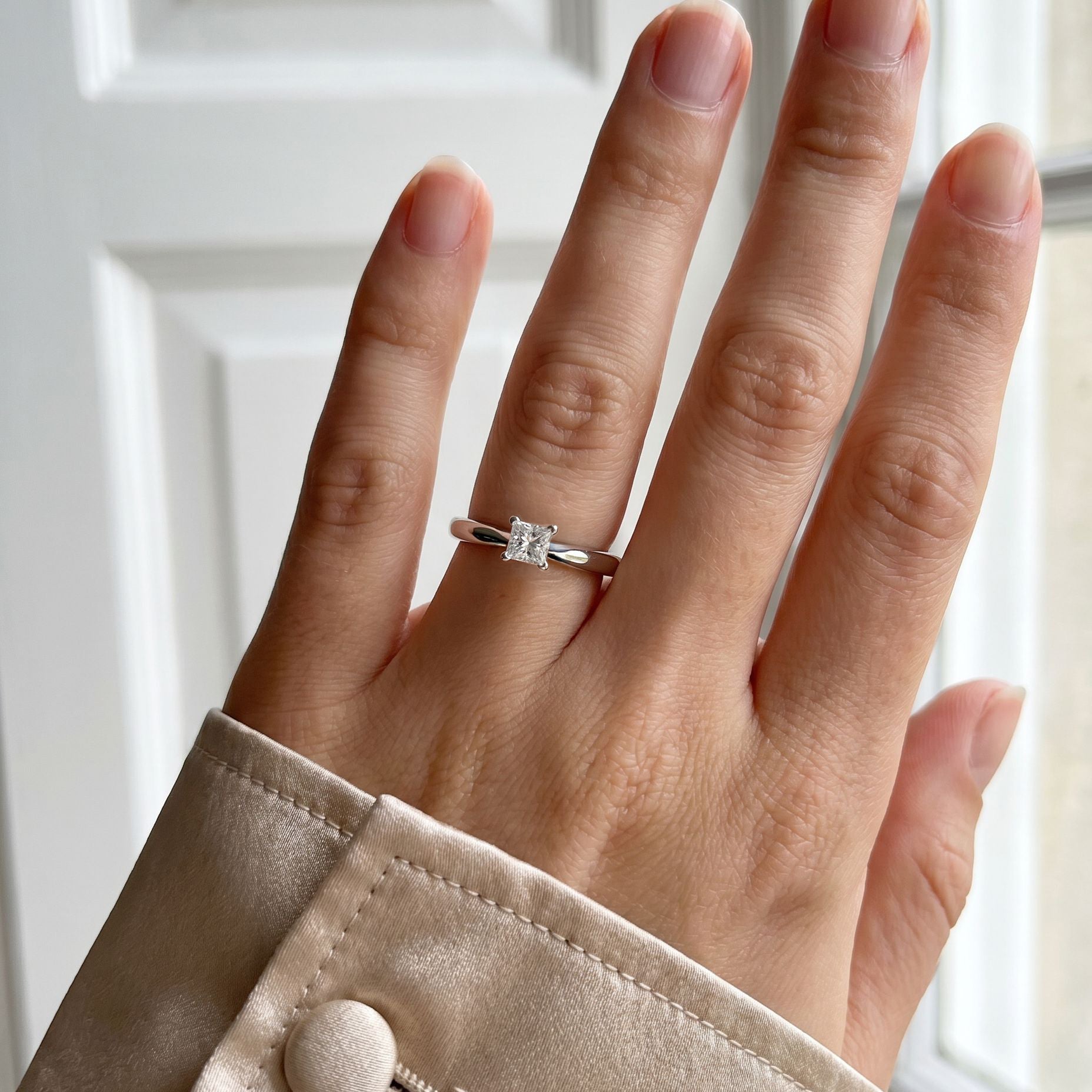 0.41ct Princess HRD Certified Diamond Engagement Ring