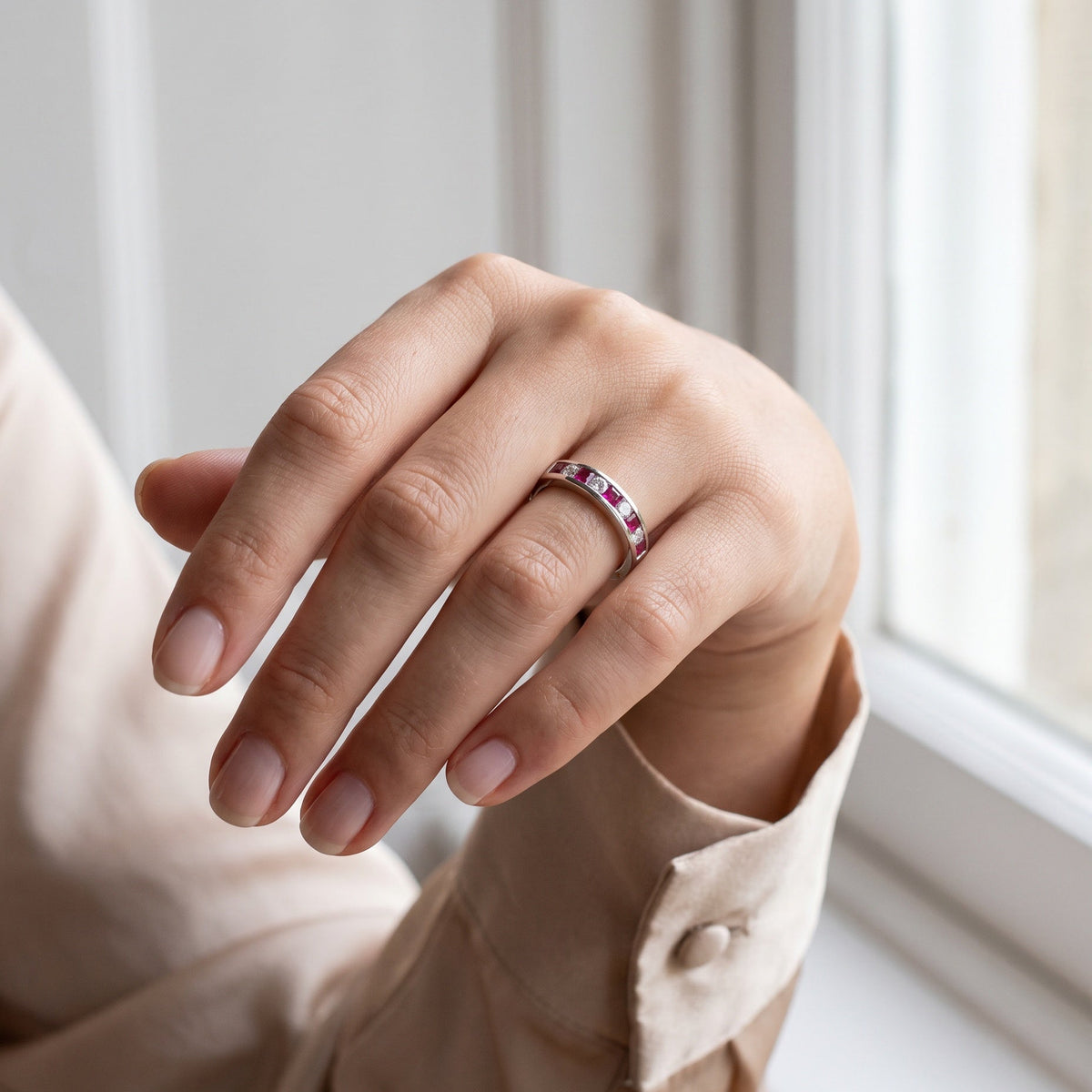 0.82ct Ruby and 0.32ct Diamond Ring