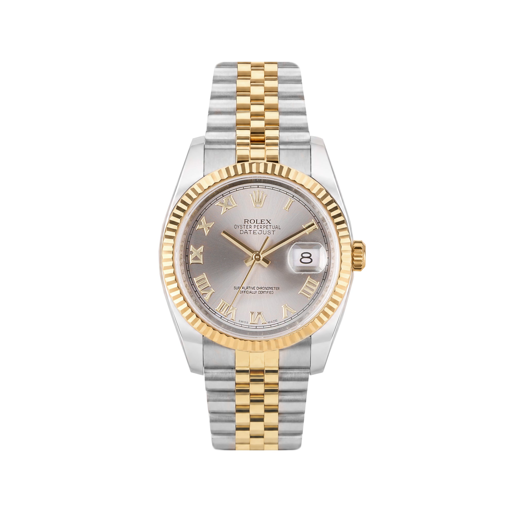 Rolex Datejust 36mm Steel and Yellow Gold With Grey Dial Pre-Owned Watch