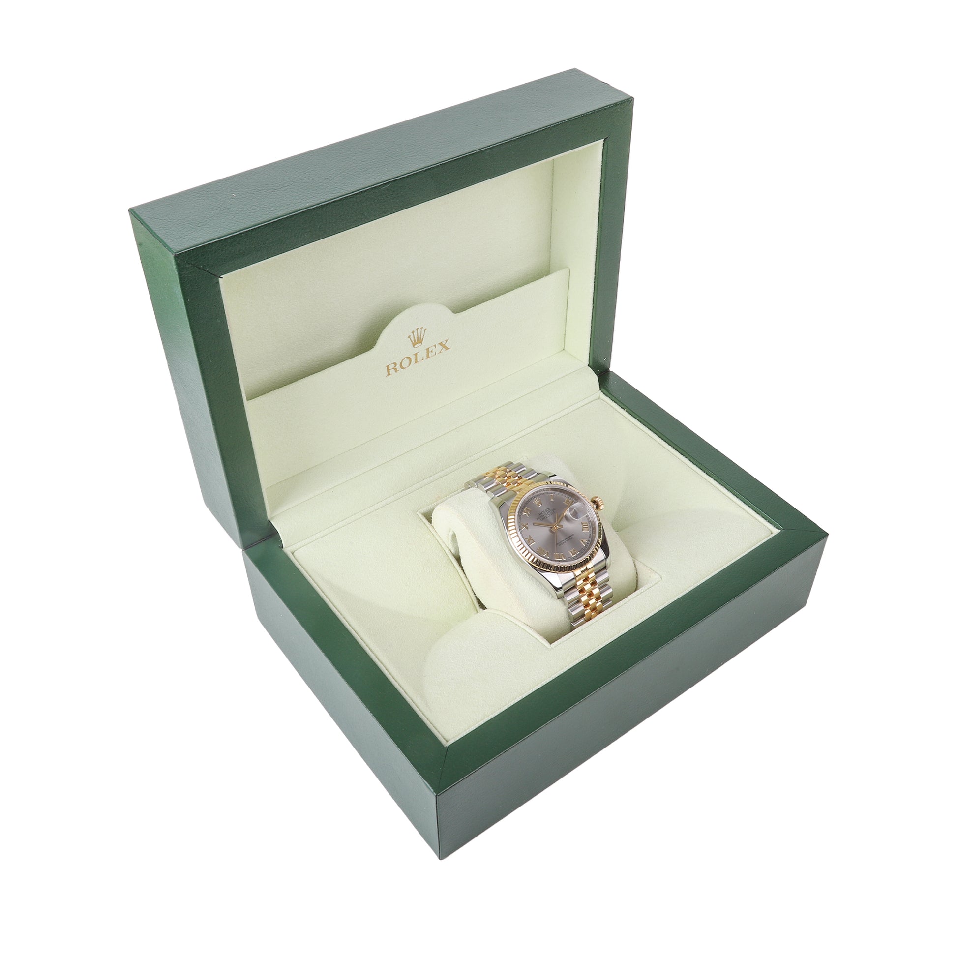 Rolex Datejust 36mm Steel and Yellow Gold With Grey Dial Pre-Owned Watch