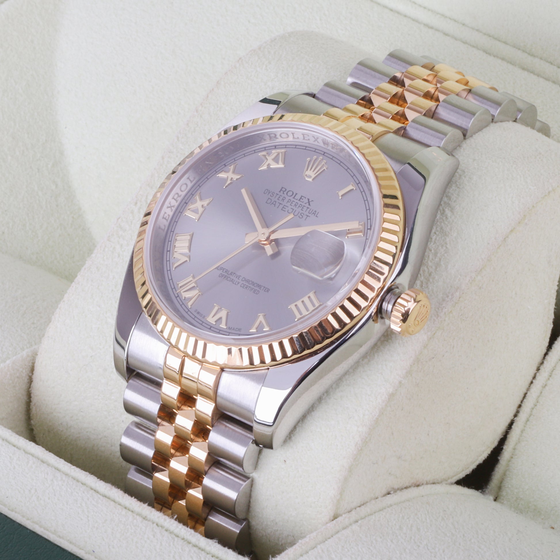 Rolex Datejust 36mm Steel and Yellow Gold With Grey Dial Pre-Owned Watch