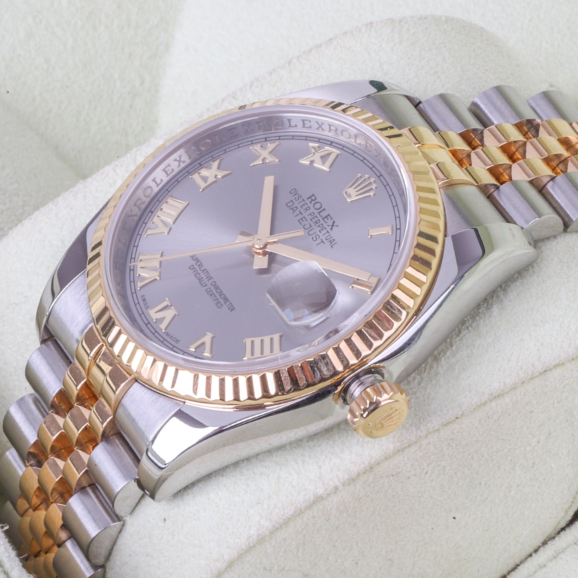 Rolex Datejust 36mm Steel and Yellow Gold With Grey Dial Pre-Owned Watch