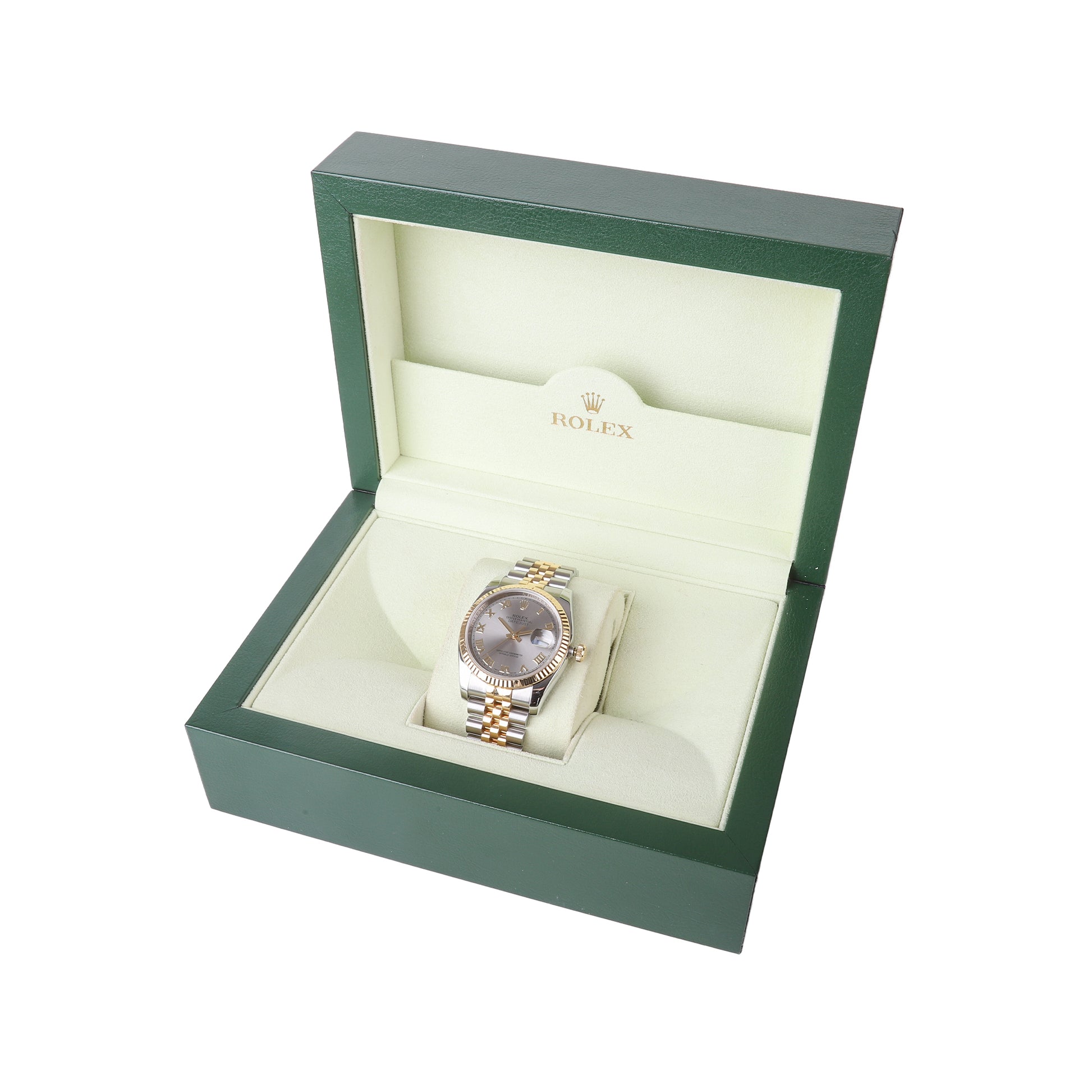 Rolex Datejust 36mm Steel and Yellow Gold With Grey Dial Pre-Owned Watch