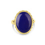 9ct Yellow Gold Oval Lapis Lazuli Cabochon Pre-Owned Ring