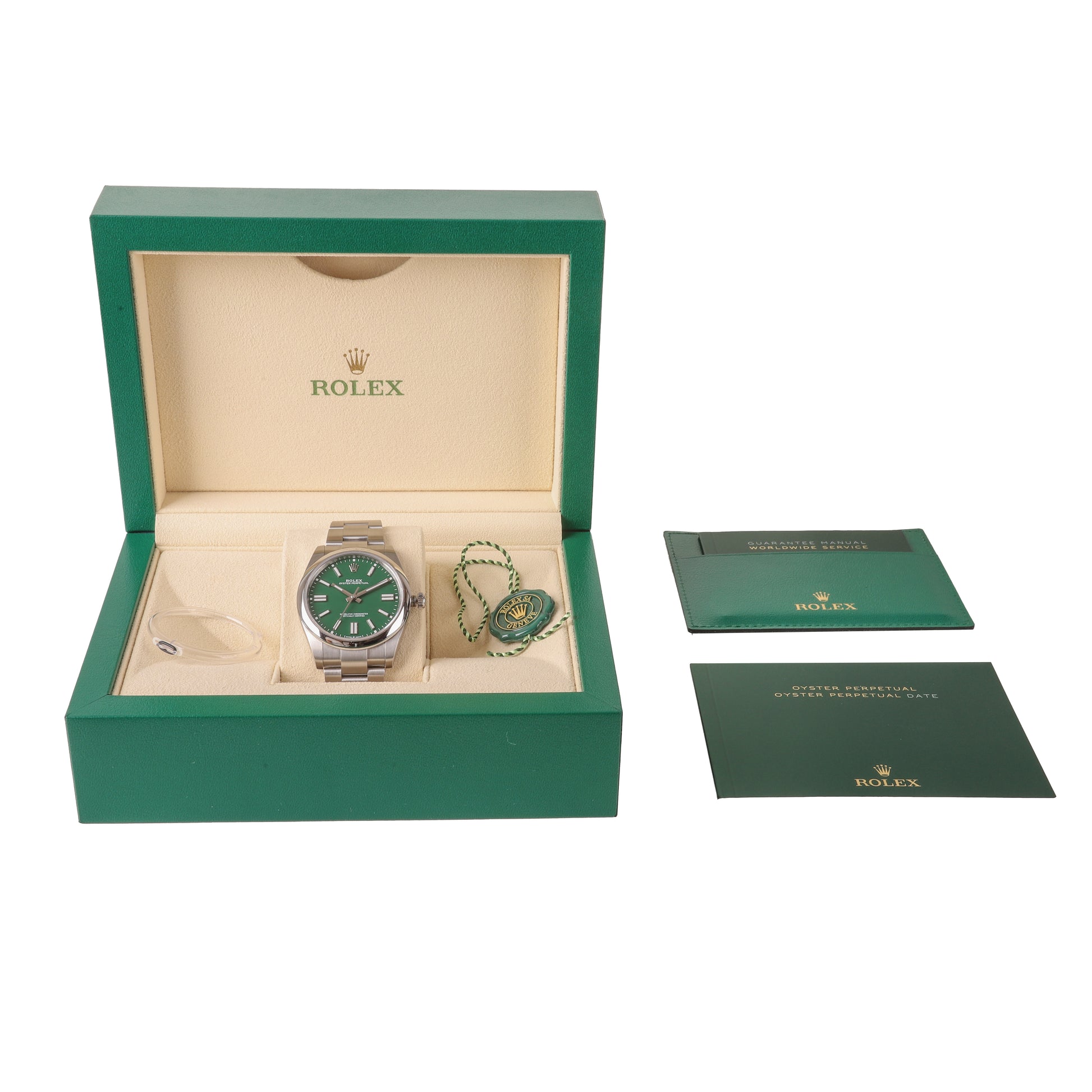 Rolex Oyster Perpetual 41mm Green Dial Pre-Owned Watch