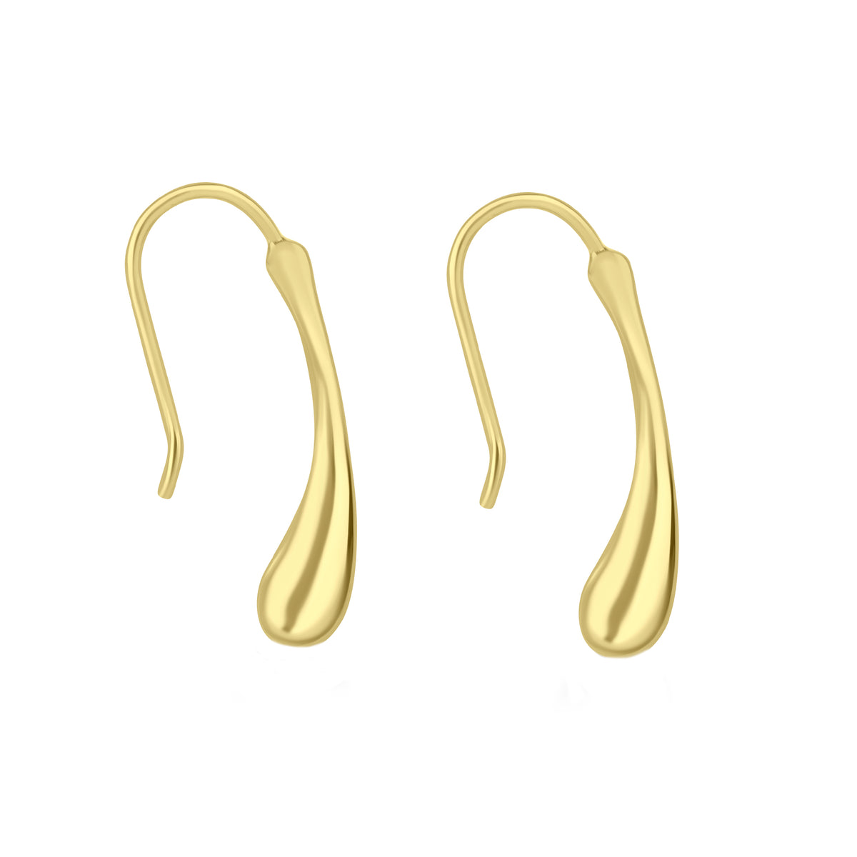 18ct Yellow Gold Plated Sterling Silver Long Pear Drop Earrings
