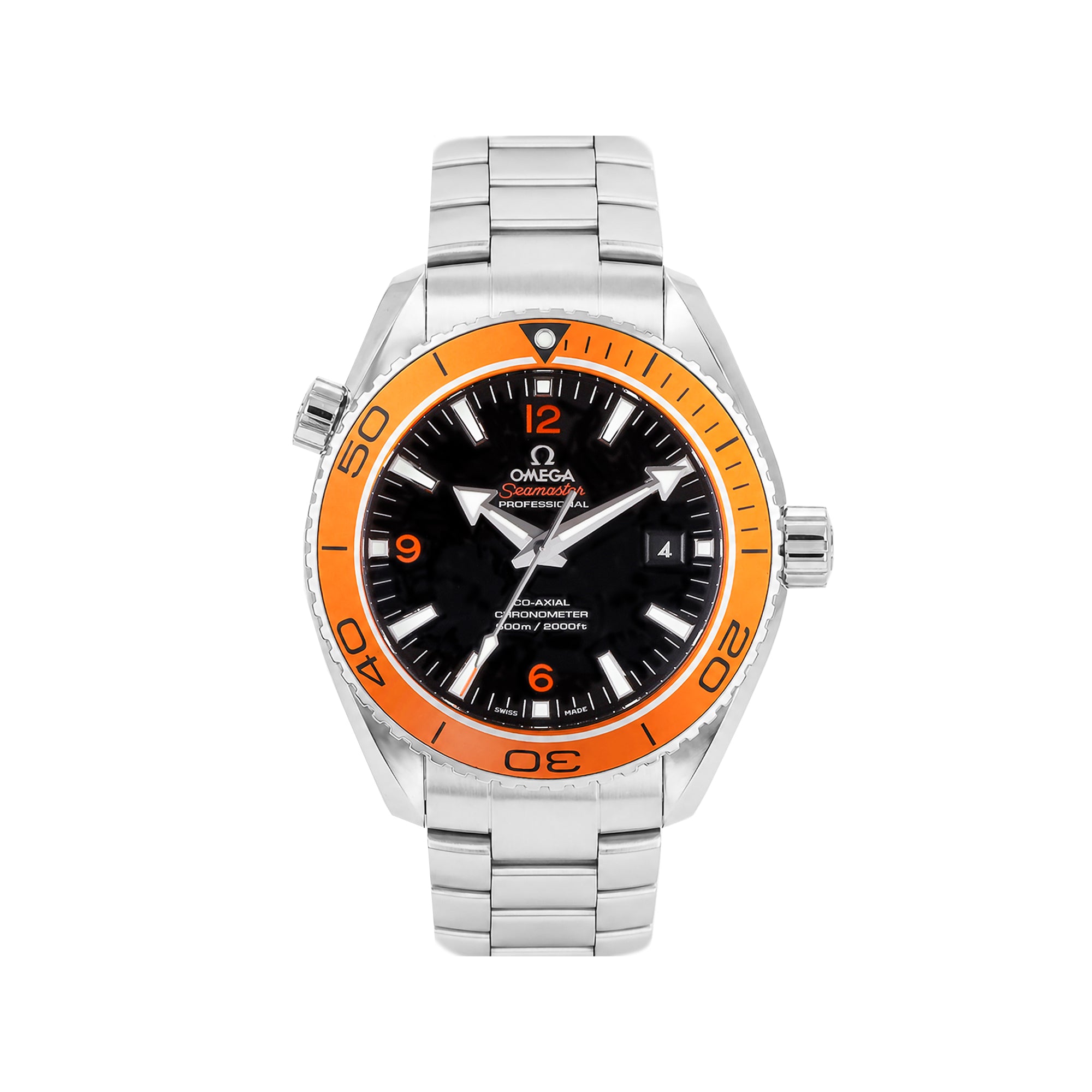 Omega Seamaster Planet Ocean Automatic Pre-Owned Watch With Orange Bezel