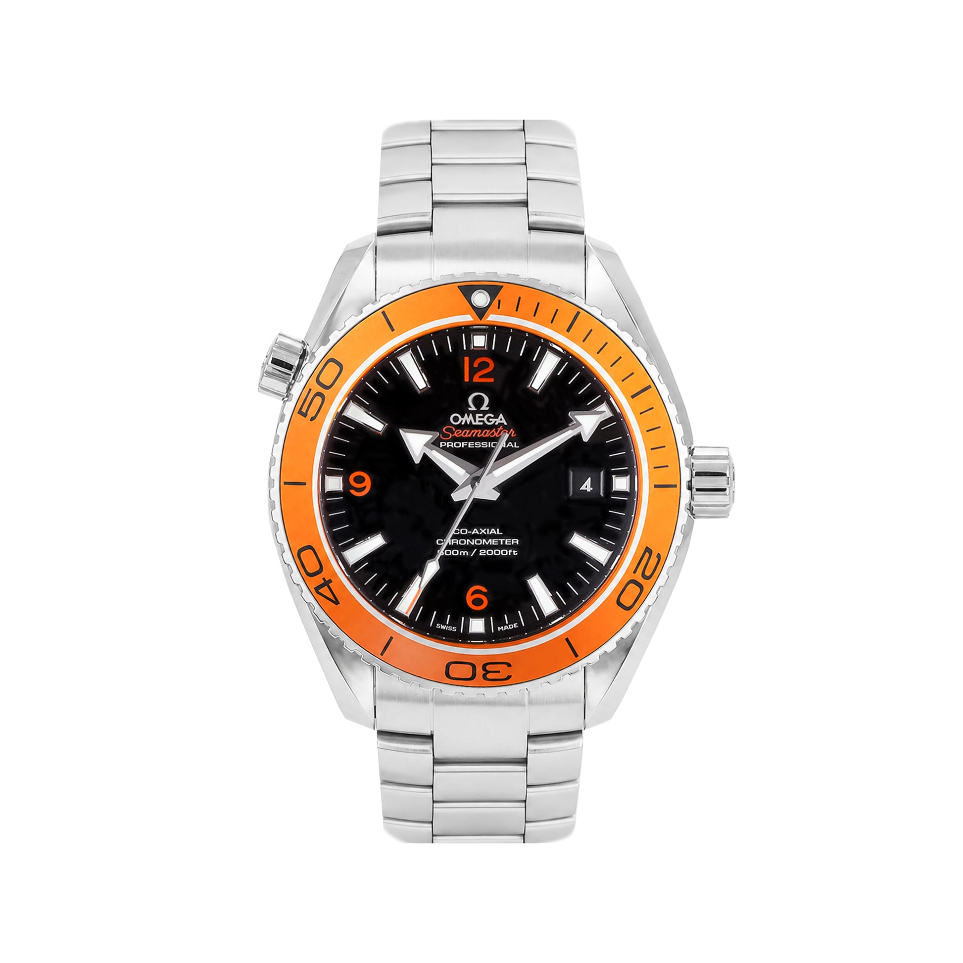 Omega Seamaster Planet Ocean Automatic Pre-Owned Watch With Orange Bezel