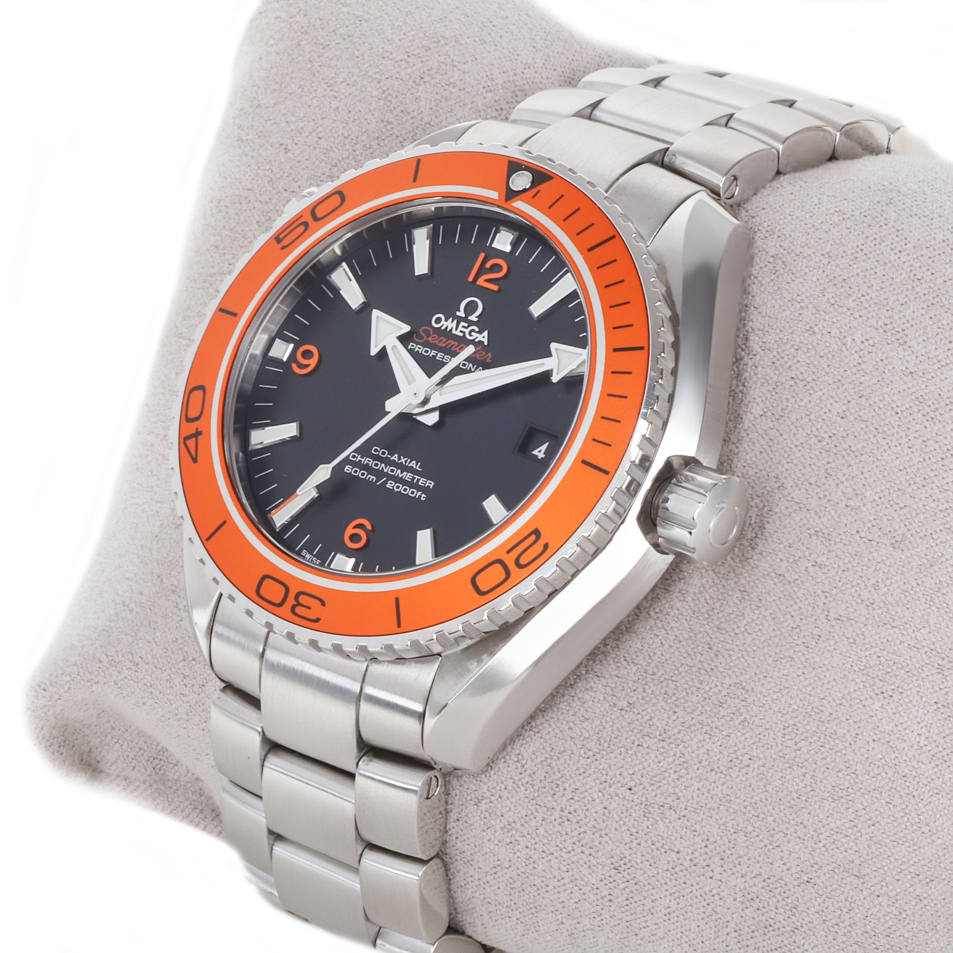 Omega Seamaster Planet Ocean Automatic Pre-Owned Watch With Orange Bezel