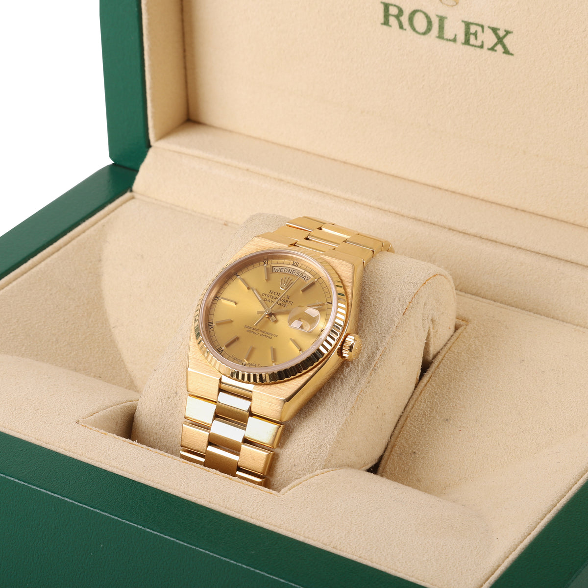 Rare Rolex Oysterquartz Day-Date 18ct Yellow Gold Pre-Owned Watch