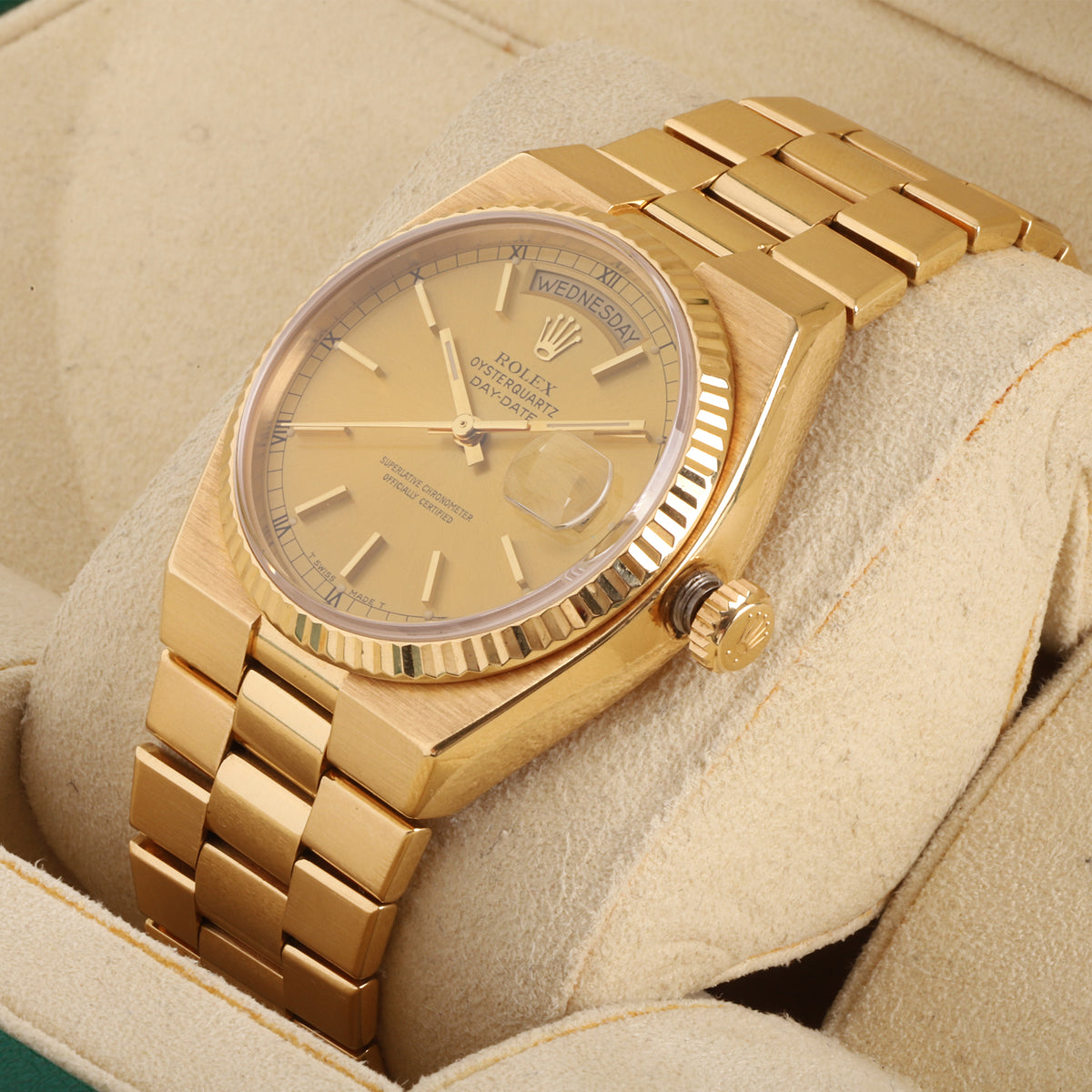 Rare Rolex Oysterquartz Day-Date 18ct Yellow Gold Pre-Owned Watch