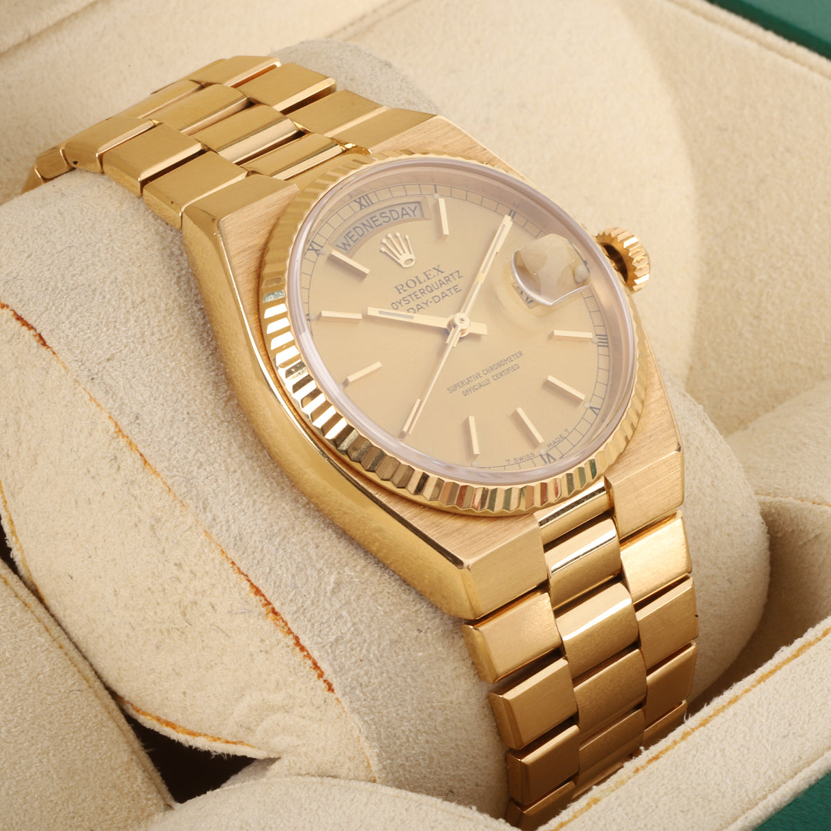 Rare Rolex Oysterquartz Day-Date 18ct Yellow Gold Pre-Owned Watch