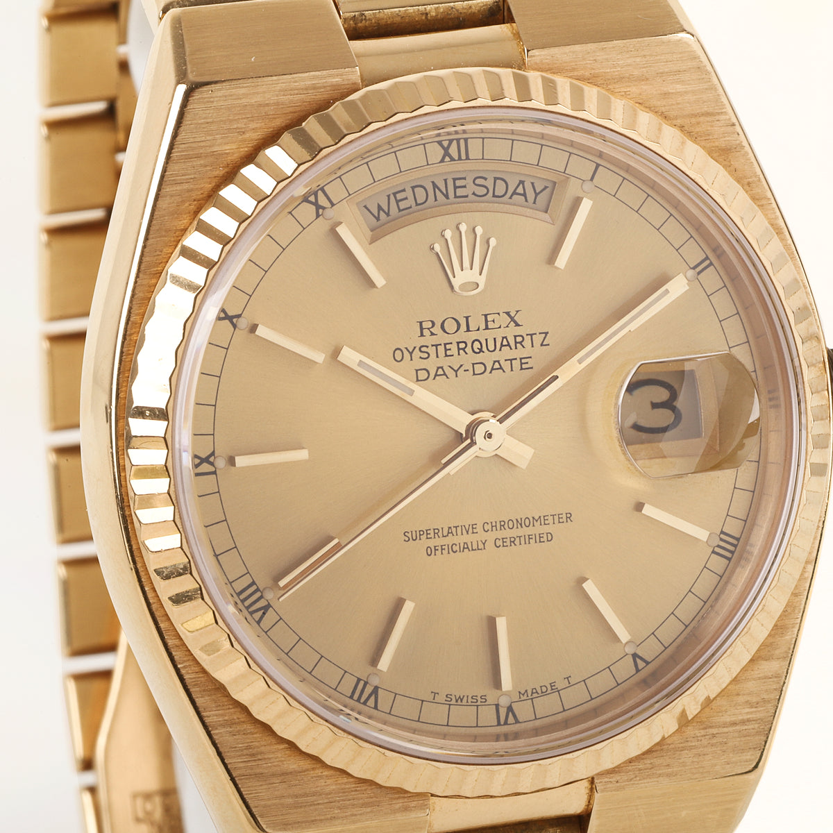 Rare Rolex Oysterquartz Day-Date 18ct Yellow Gold Pre-Owned Watch