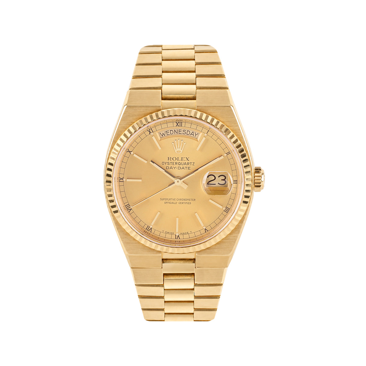 Rare Rolex Oysterquartz Day-Date 18ct Yellow Gold Pre-Owned Watch