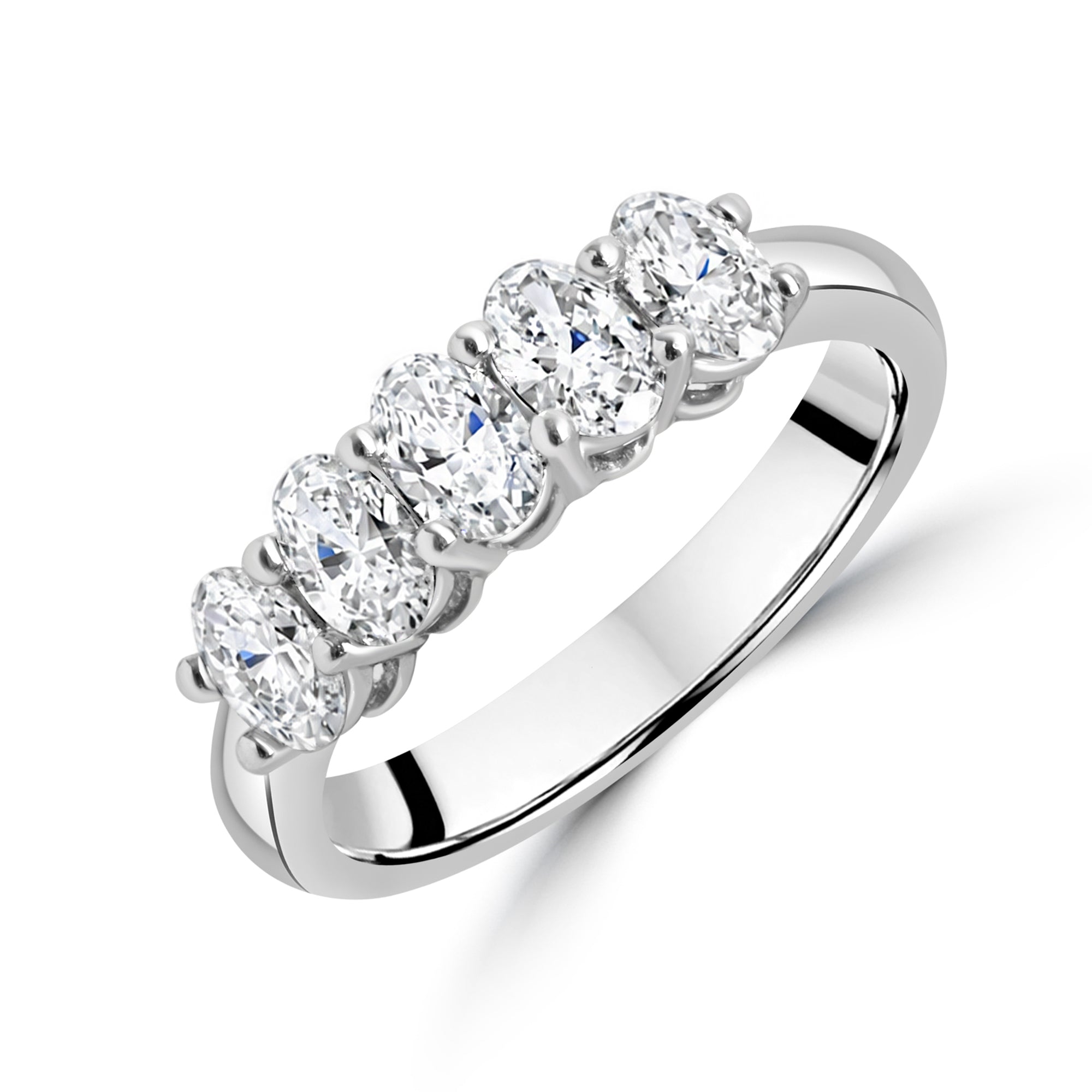 Platinum 1.00ct Five Stone Oval Diamond Dress Ring