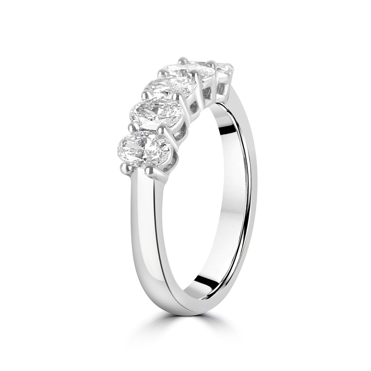 Platinum 1.00ct Five Stone Oval Diamond Dress Ring