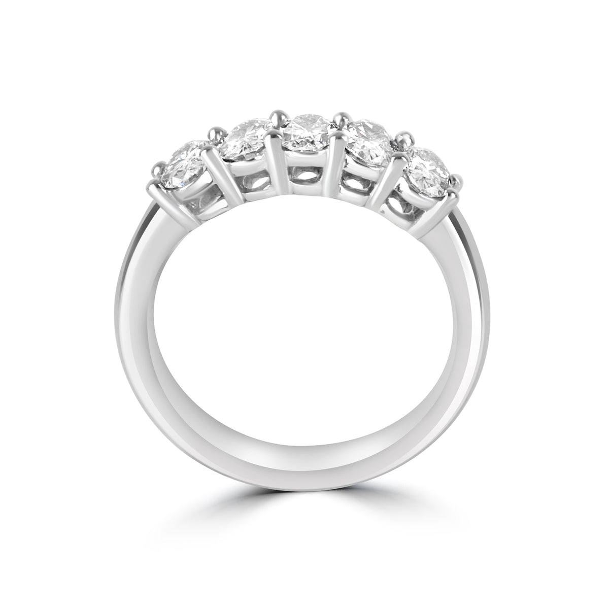 Platinum 1.00ct Five Stone Oval Diamond Dress Ring
