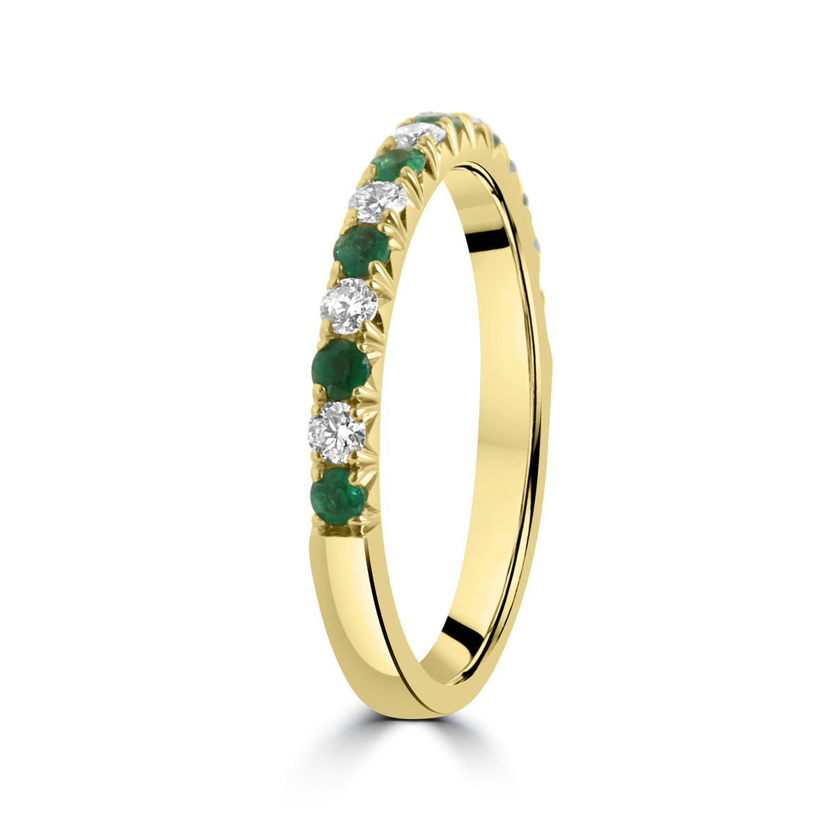 18ct Yellow Gold Emerald & Diamond Eternity Ring