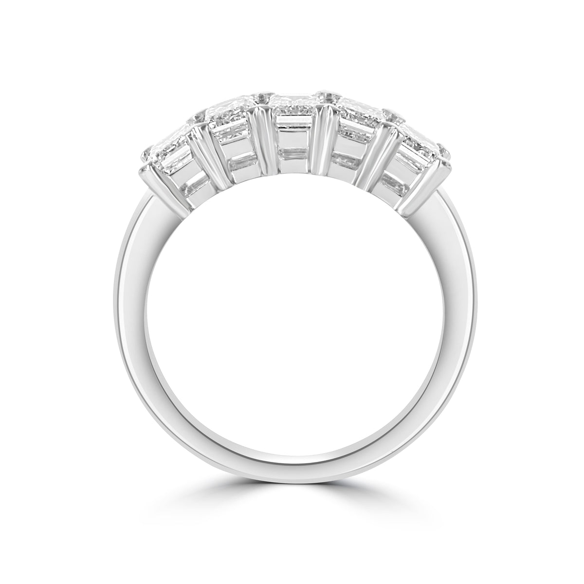 Platinum 2.06ct Emerald Cut Diamond Five Stone Ring