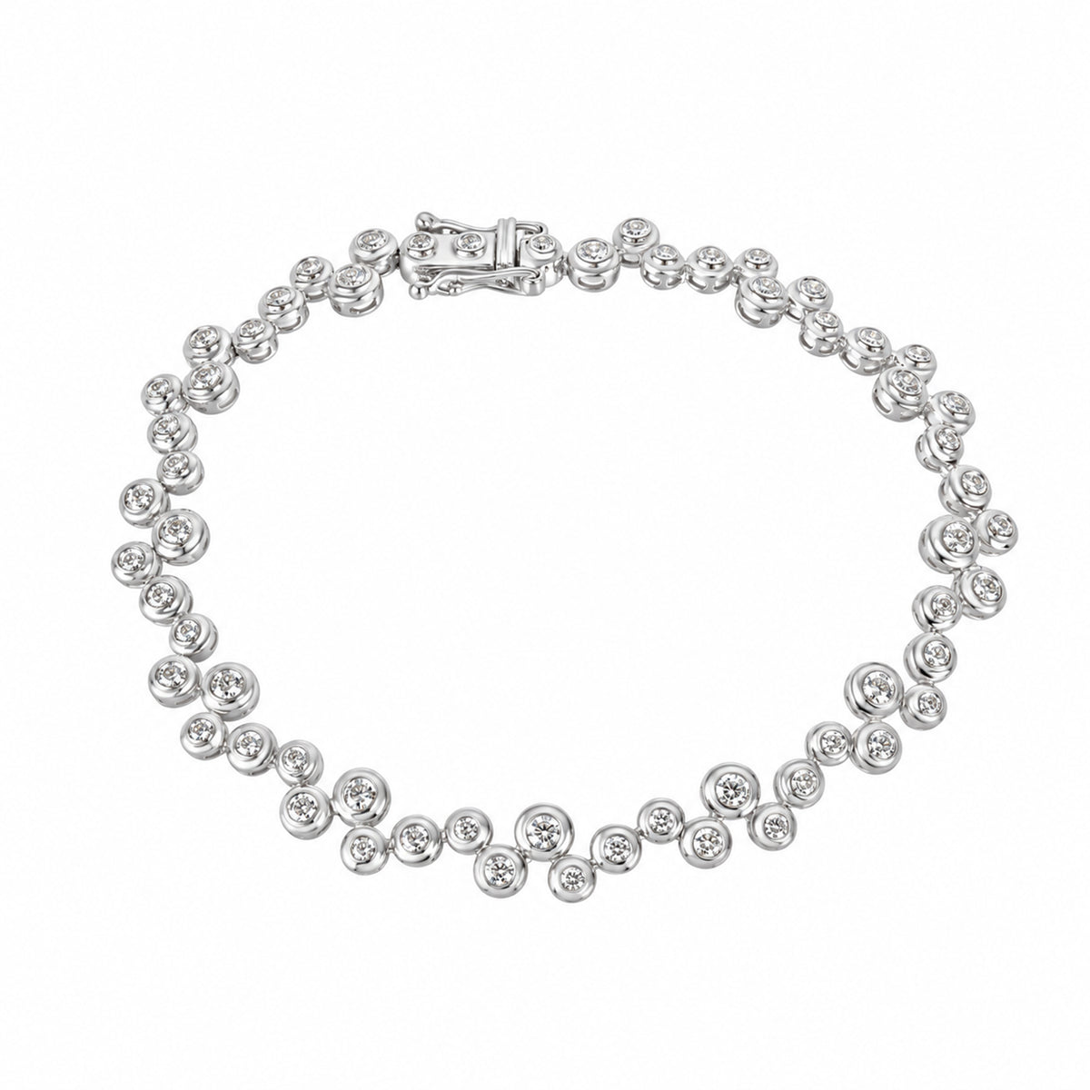 18ct White Gold Bubble Diamond Bracelet