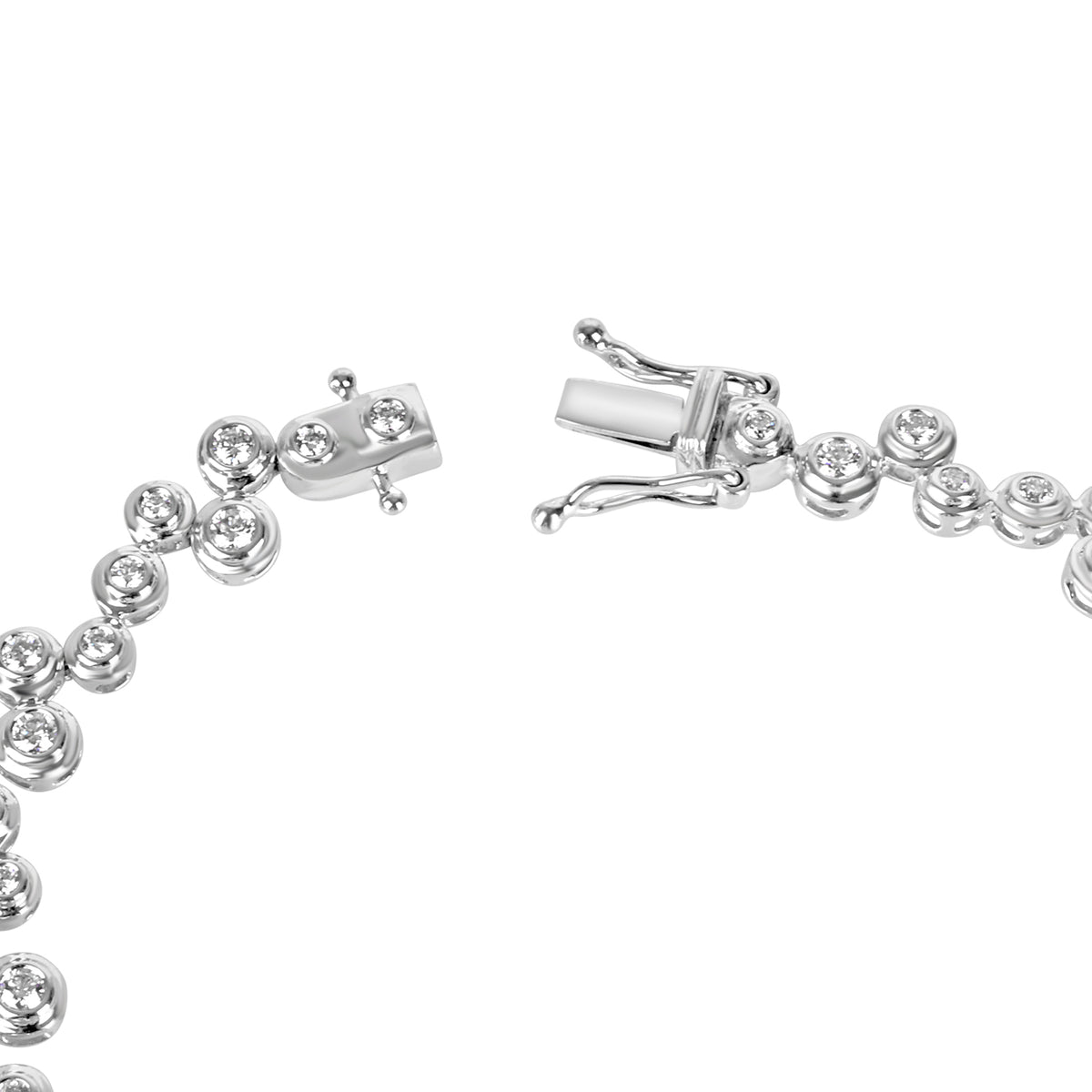 18ct White Gold Bubble Diamond Bracelet