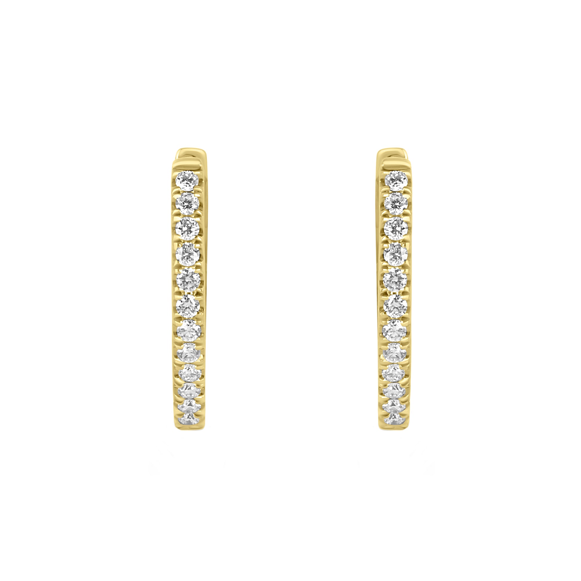 18ct Yellow Gold Diamond Fancy Hoop Earrings