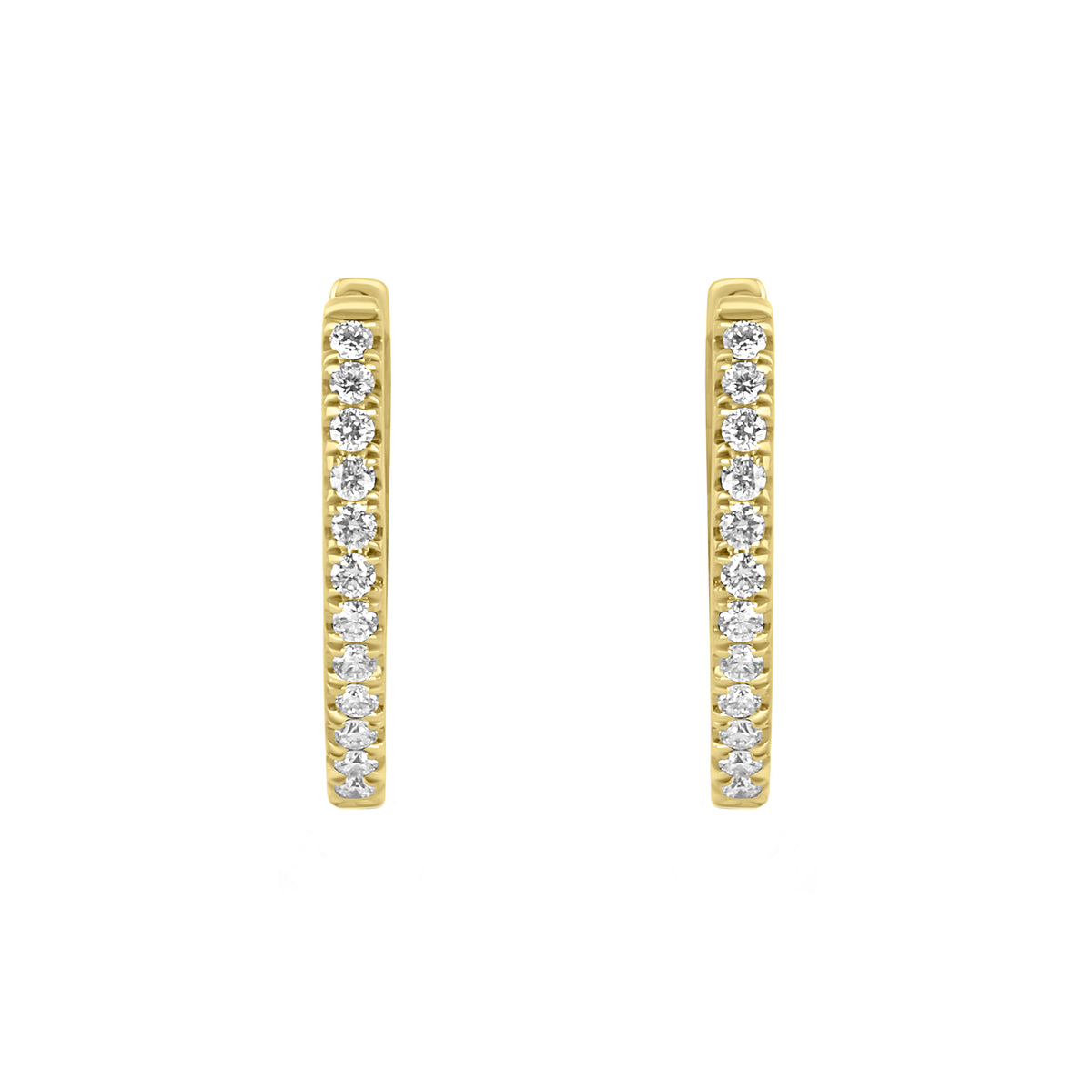 18ct Yellow Gold Diamond Fancy Hoop Earrings