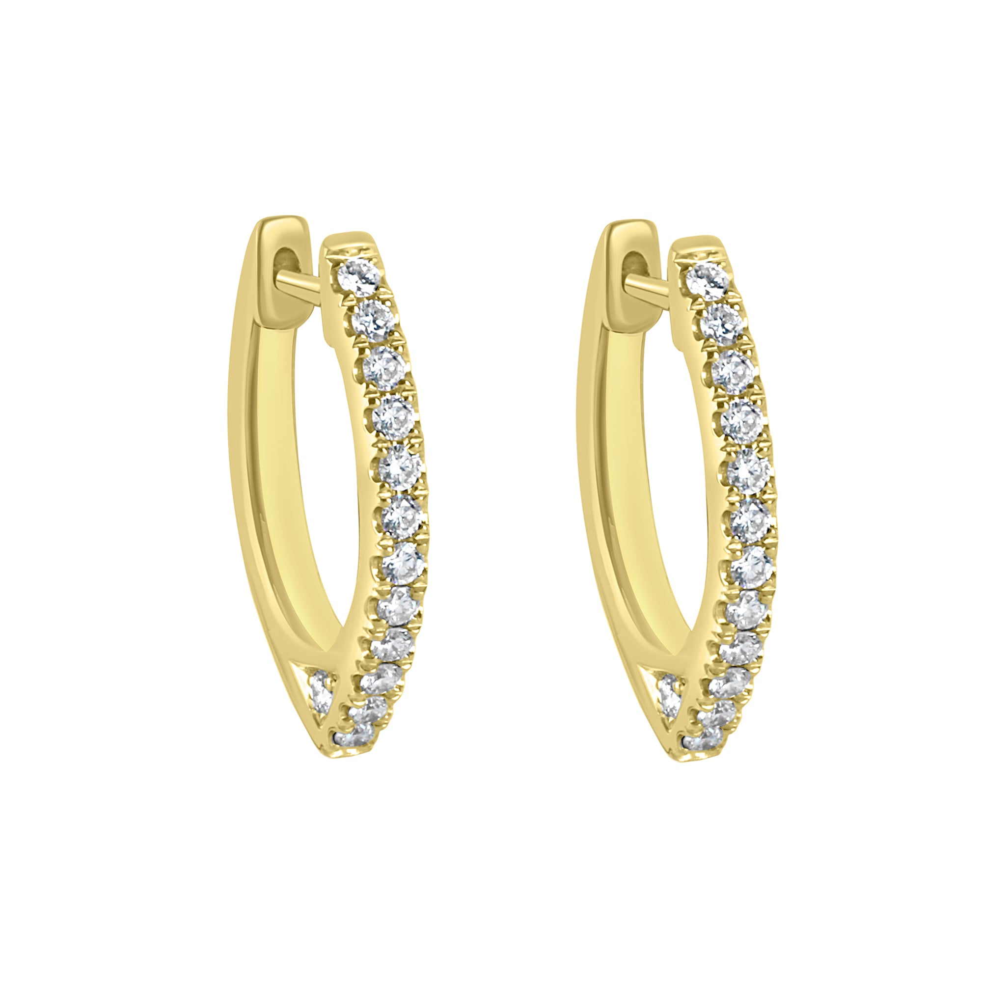 18ct Yellow Gold Diamond Fancy Hoop Earrings
