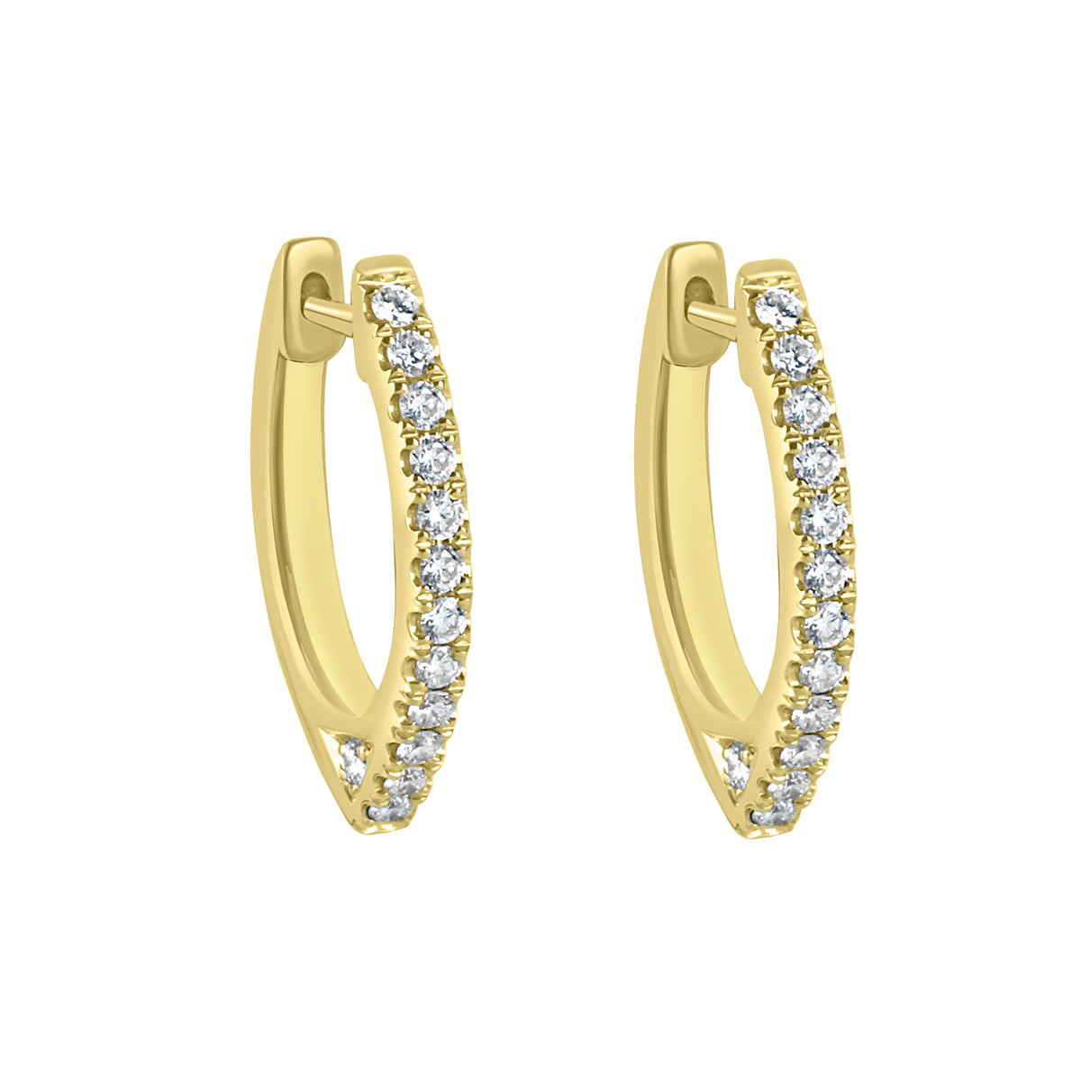 18ct Yellow Gold Diamond Fancy Hoop Earrings