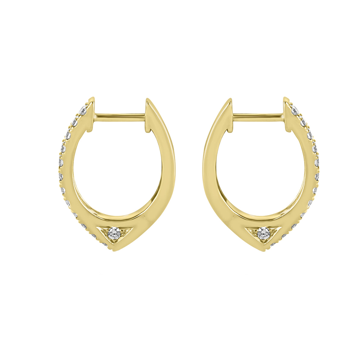 18ct Yellow Gold Diamond Fancy Hoop Earrings