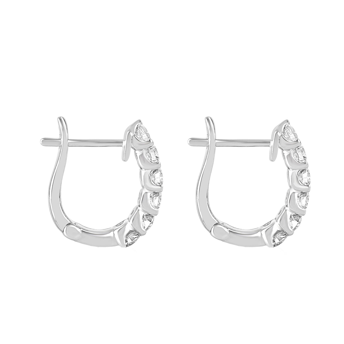 18ct White Gold 0.91ct Diamond Hoop Earrings