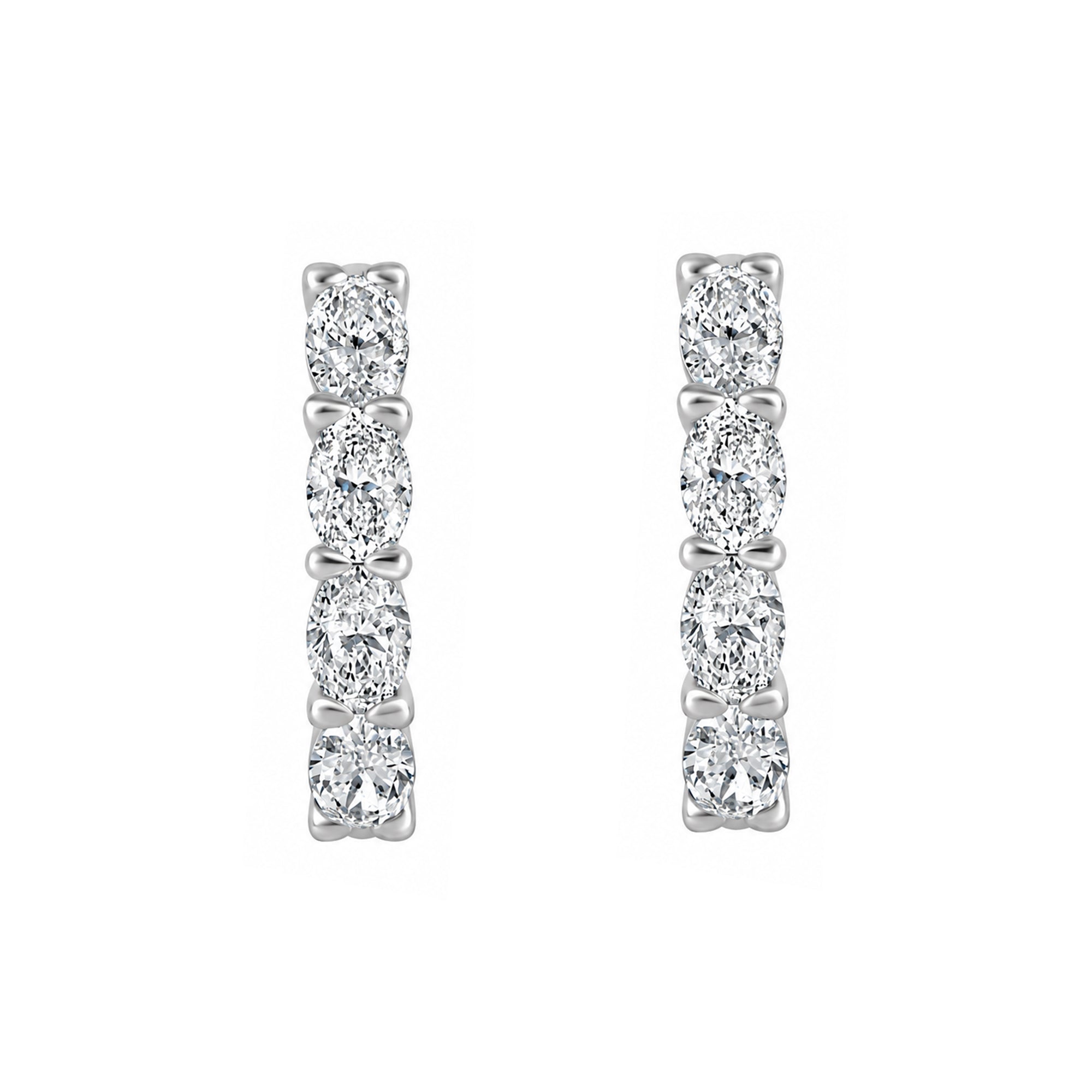 18ct White Gold 1.48ct Diamond Hoop Earrings