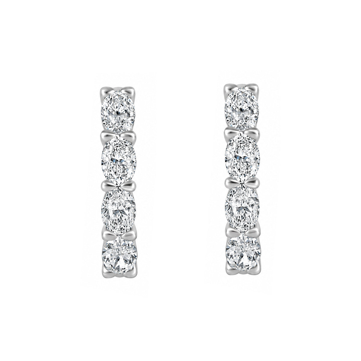 18ct White Gold 1.48ct Diamond Hoop Earrings