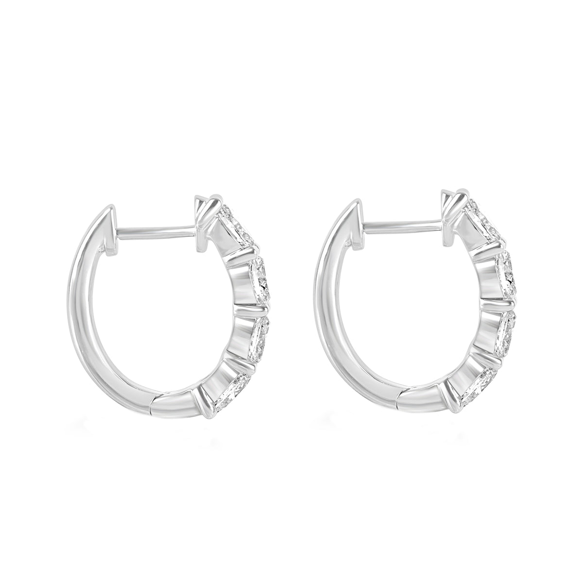 18ct White Gold 1.48ct Diamond Hoop Earrings
