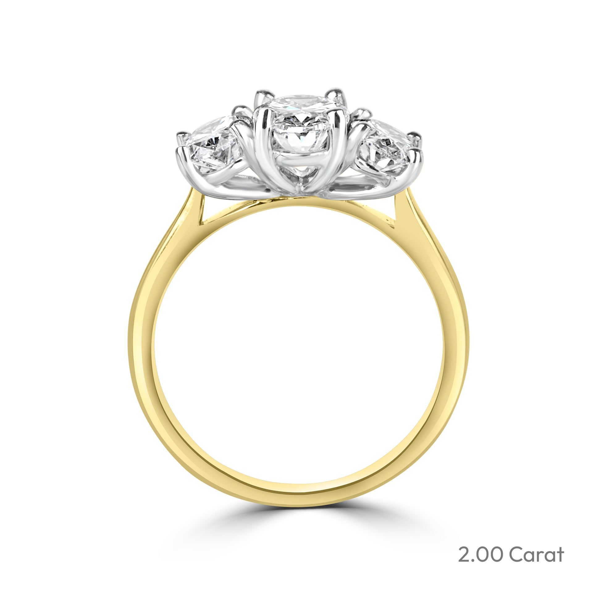 Signature 18ct Gold Three Stone Oval Cut Lab Grown Diamond Engagement Ring
