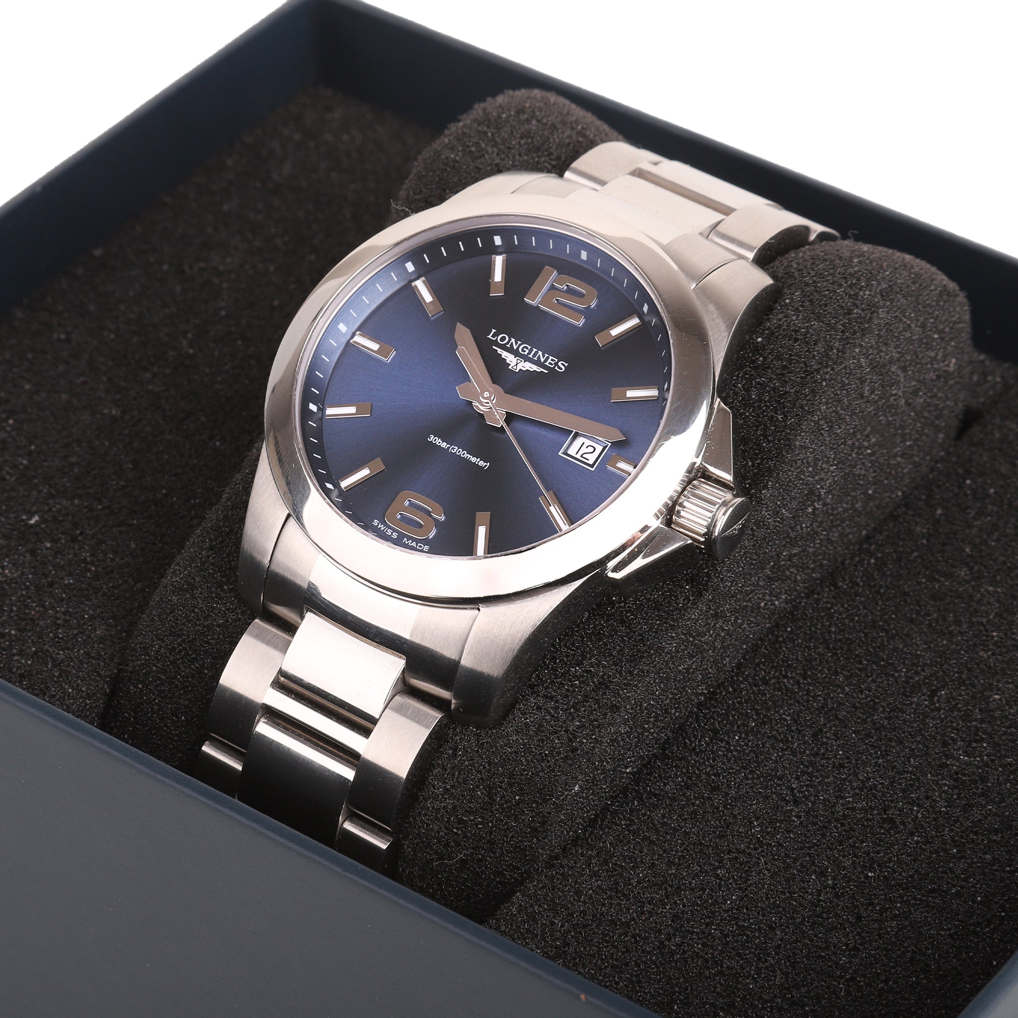 Longines Conquest Steel Pre-Owned Watch With Blue Dial