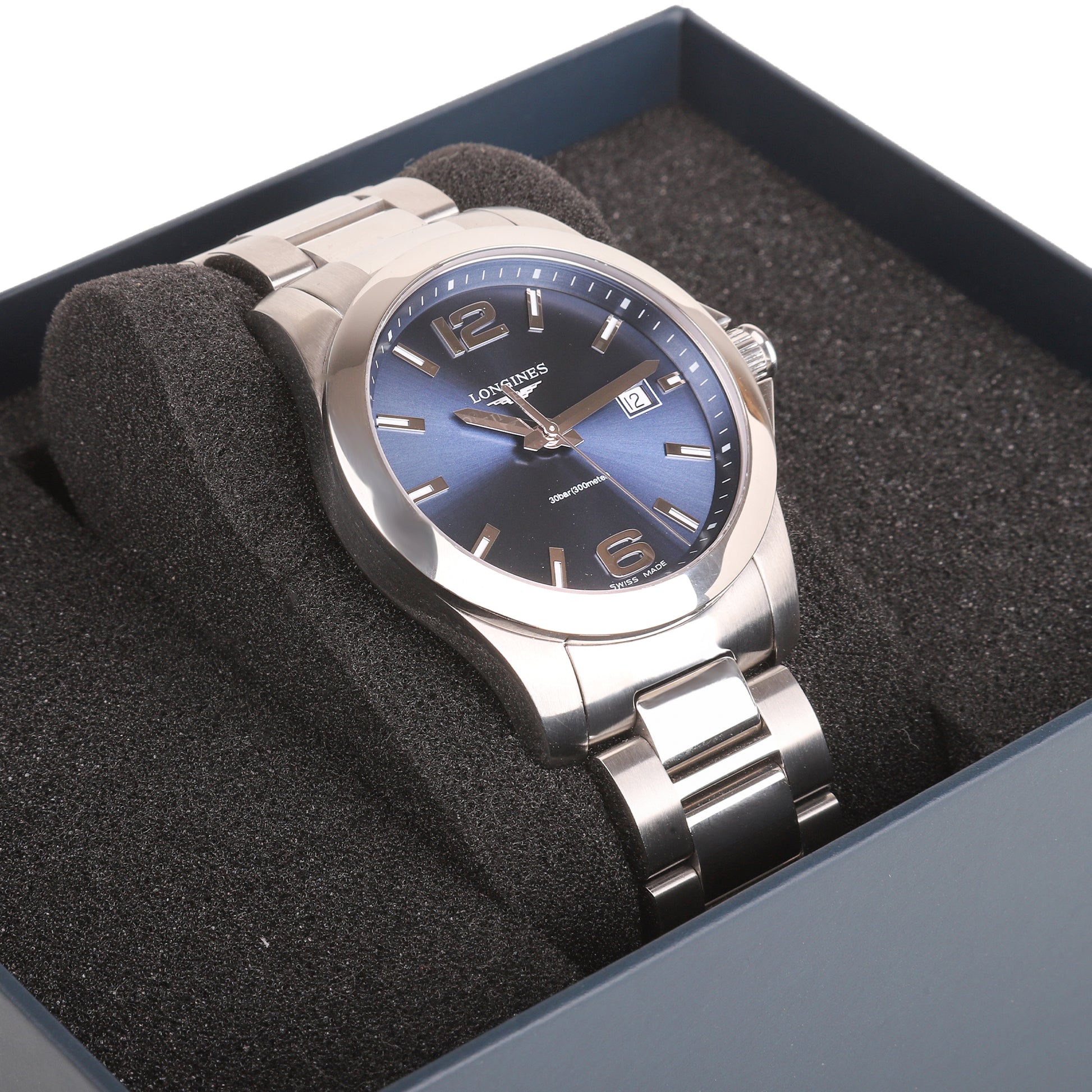 Longines Conquest Steel Pre-Owned Watch With Blue Dial