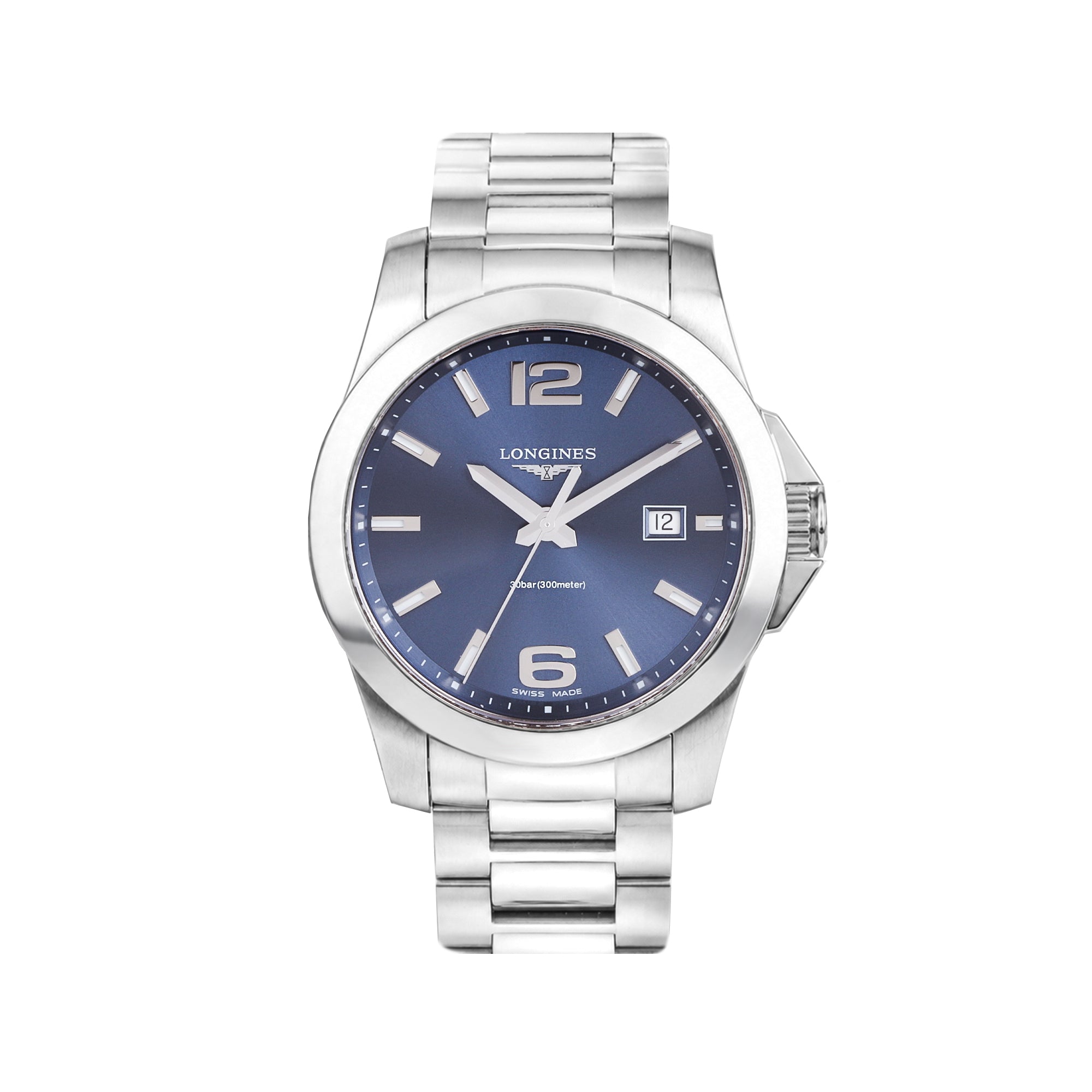 Longines Conquest Steel Pre-Owned Watch With Blue Dial