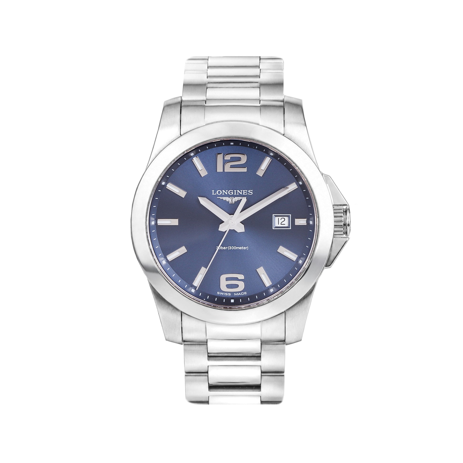 Longines Conquest Steel Pre-Owned Watch With Blue Dial
