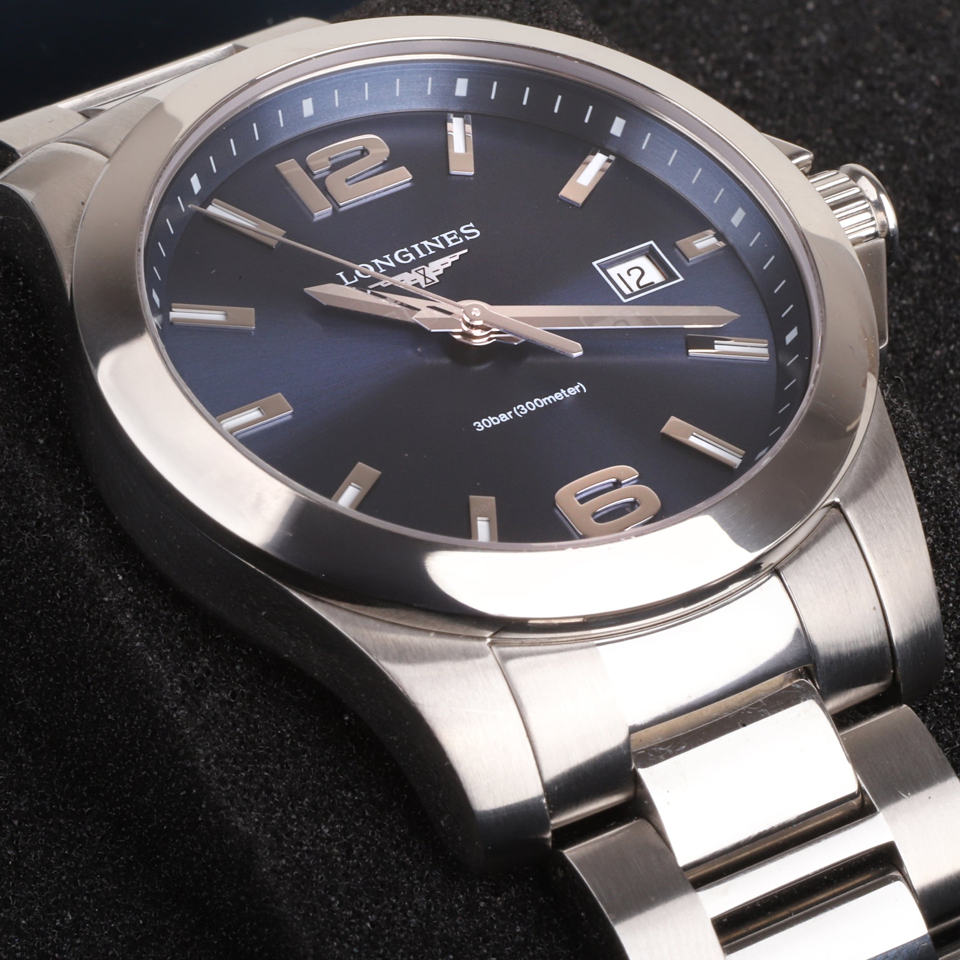 Longines Conquest Steel Pre-Owned Watch With Blue Dial