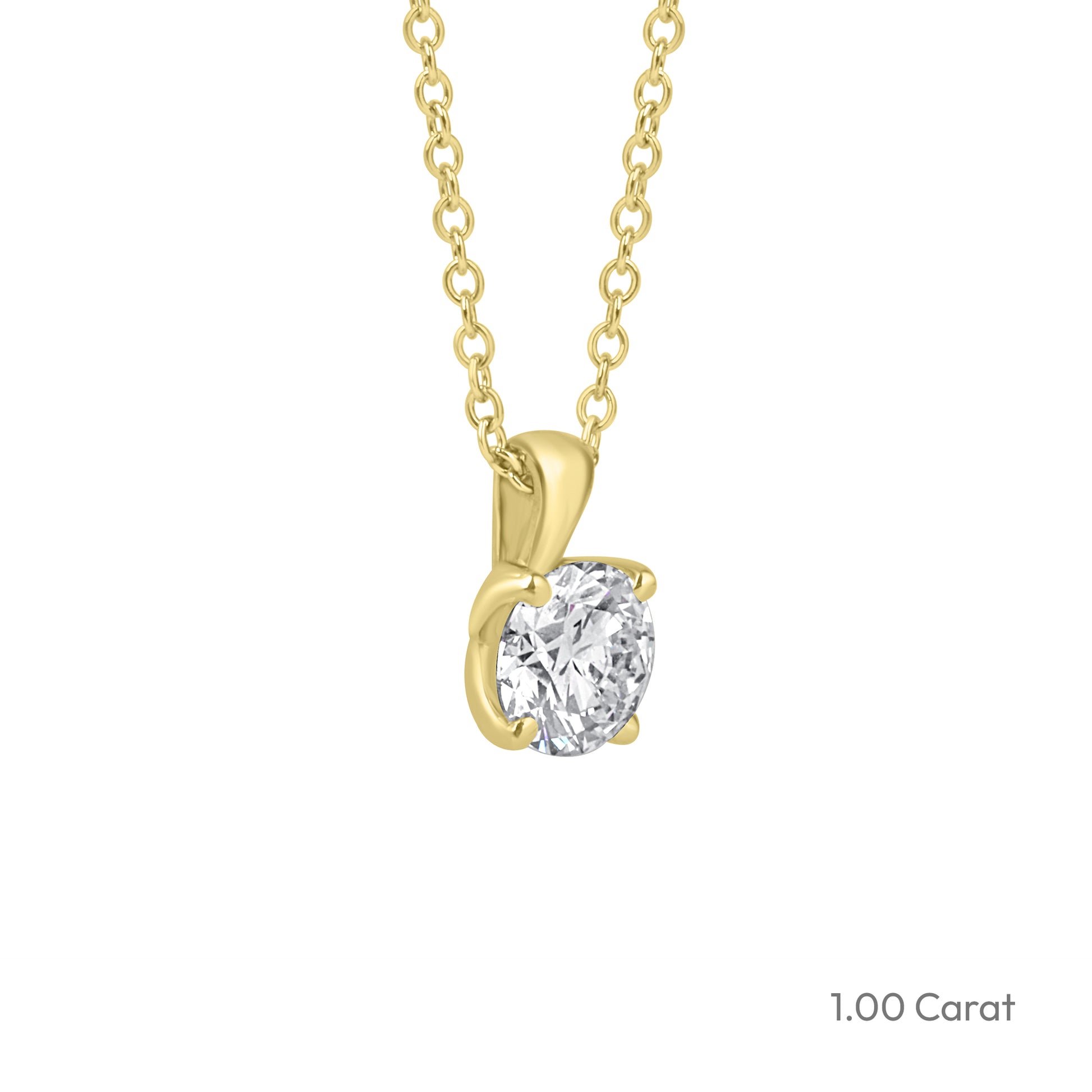 18ct Yellow Gold Round Lab Grown Diamond 'Tulip' Necklace