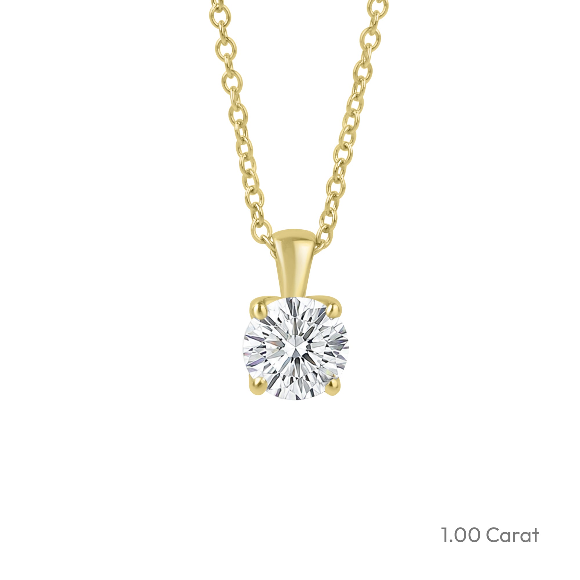 18ct Yellow Gold Round Lab Grown Diamond 'Tulip' Necklace