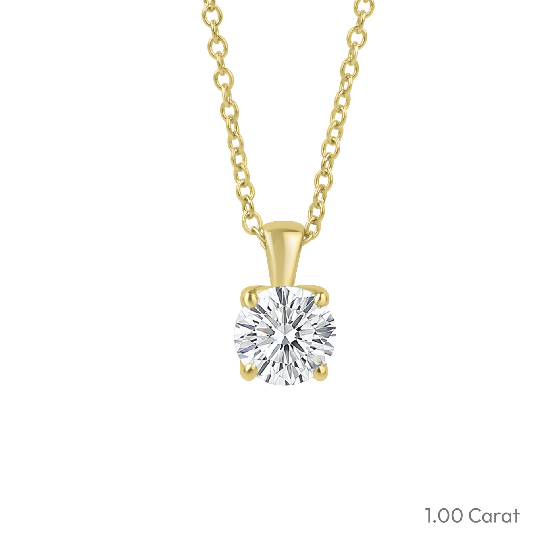 18ct Yellow Gold Round Lab Grown Diamond 'Tulip' Necklace