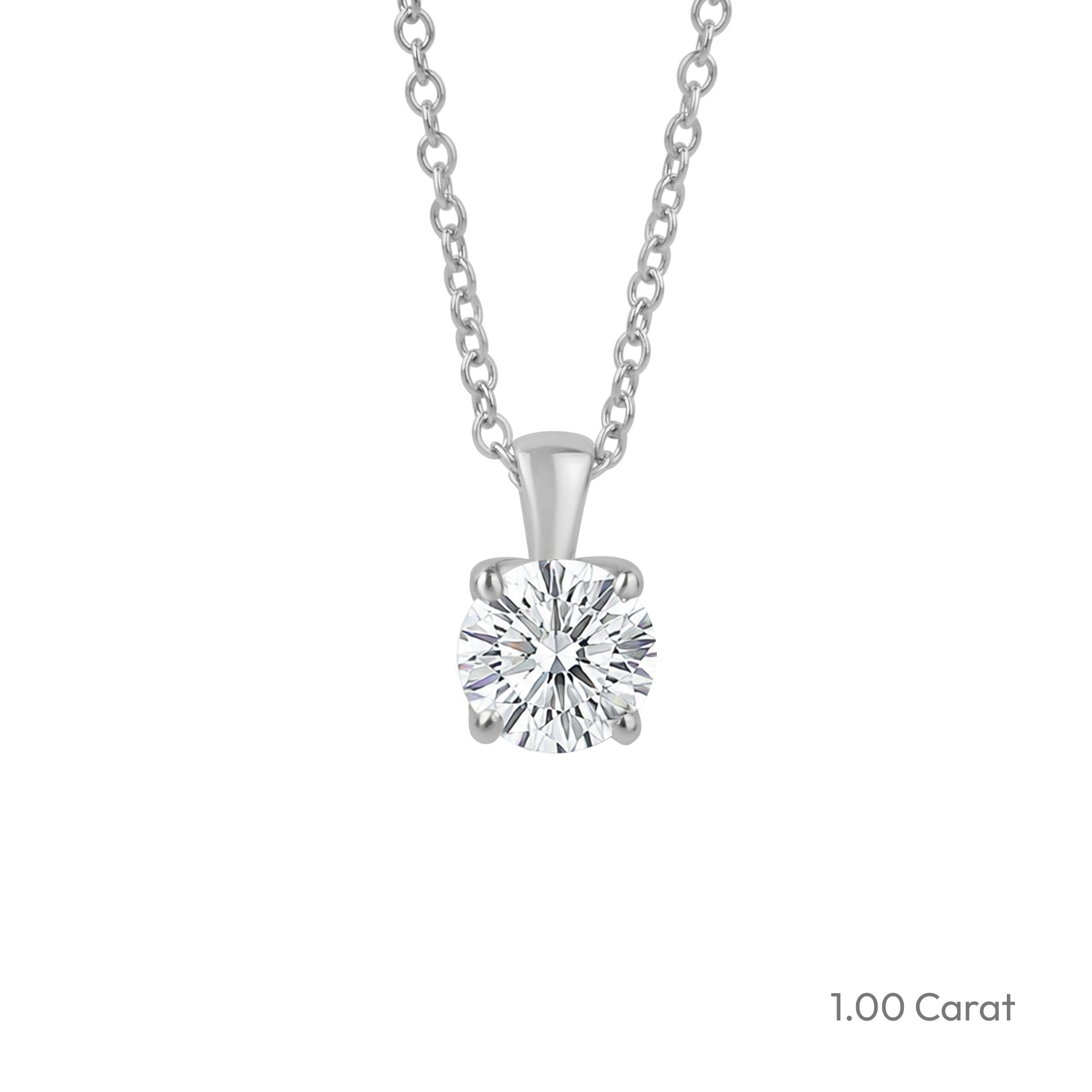 Platinum Round Lab Grown Diamond 'Tulip' Necklace