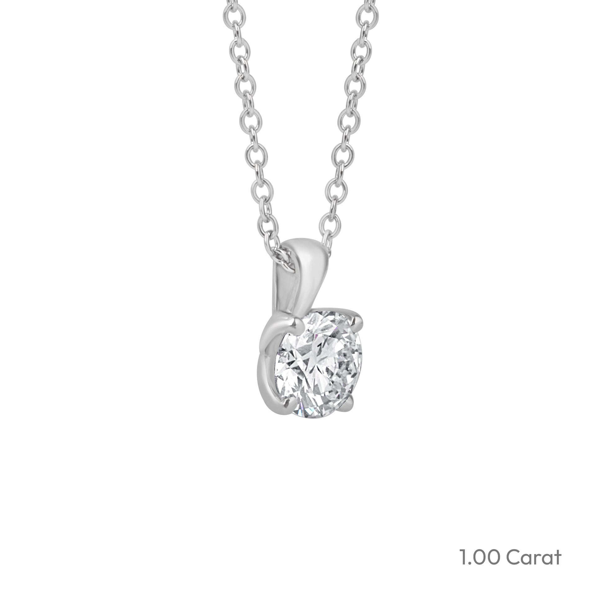 Platinum Round Lab Grown Diamond 'Tulip' Necklace