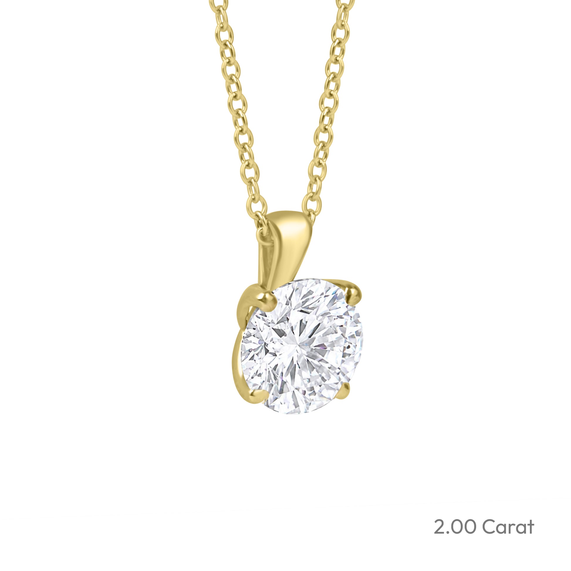 18ct Yellow Gold Round Lab Grown Diamond 'Tulip' Necklace