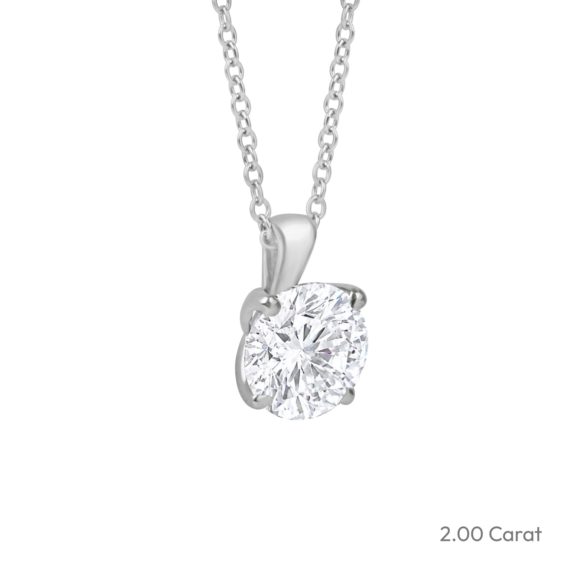 Platinum Round Lab Grown Diamond 'Tulip' Necklace
