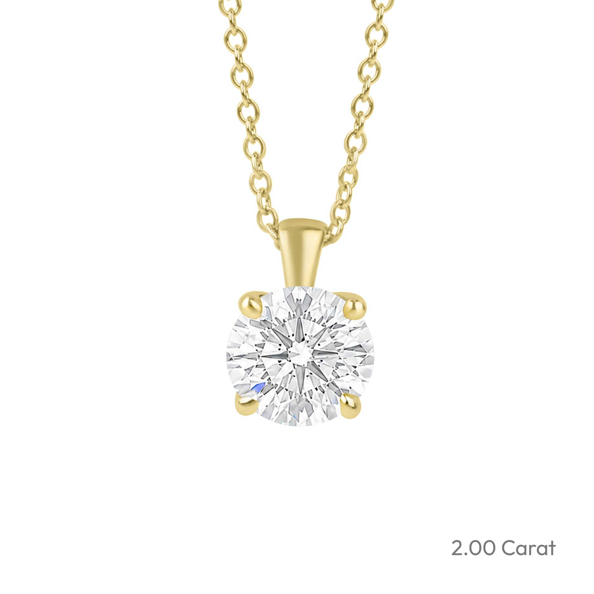18ct Yellow Gold Round Lab Grown Diamond 'Tulip' Necklace