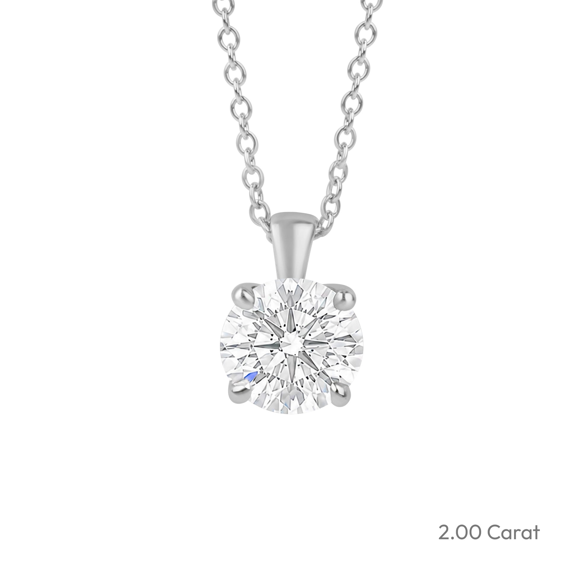 Platinum Round Lab Grown Diamond 'Tulip' Necklace