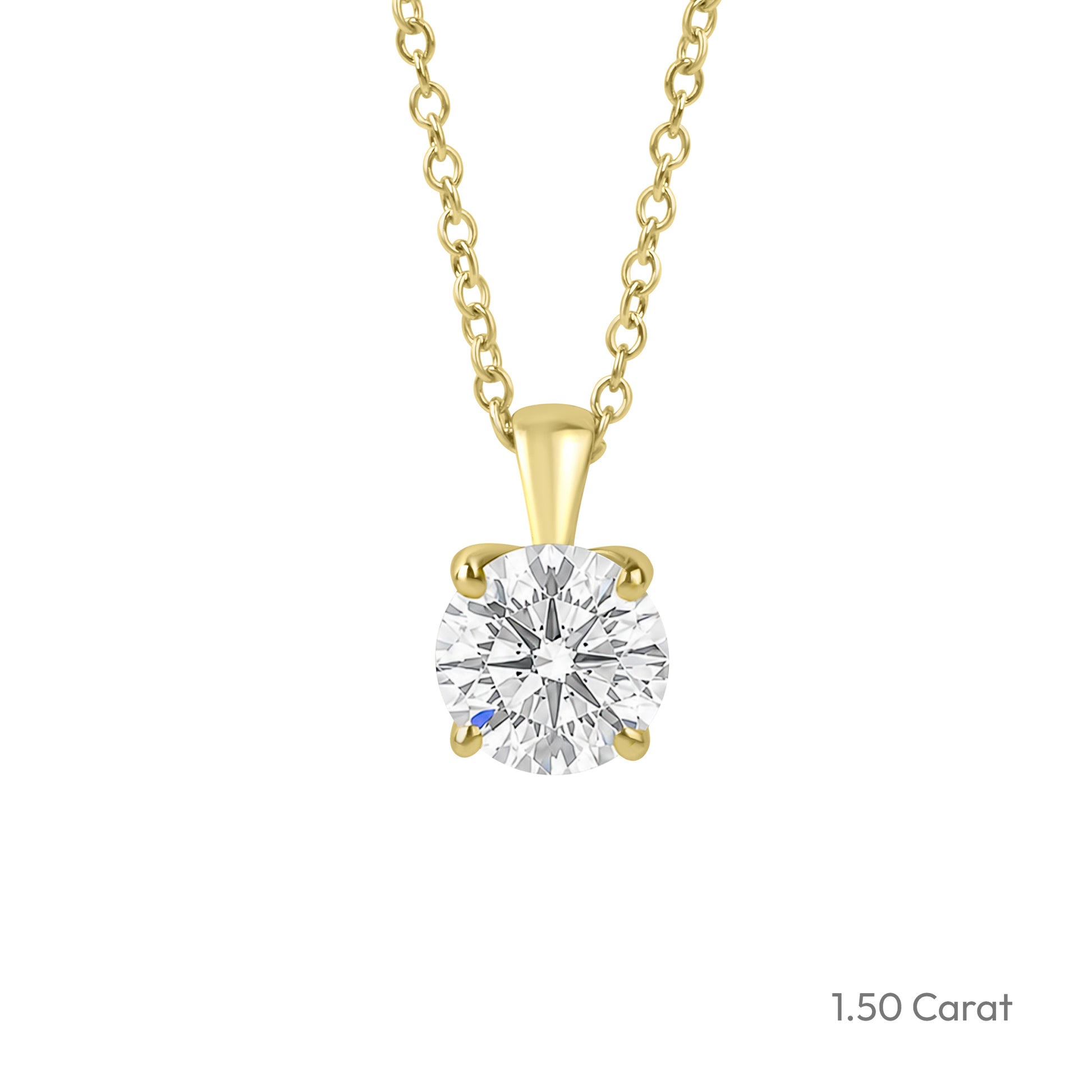 18ct Yellow Gold Round Lab Grown Diamond 'Tulip' Necklace